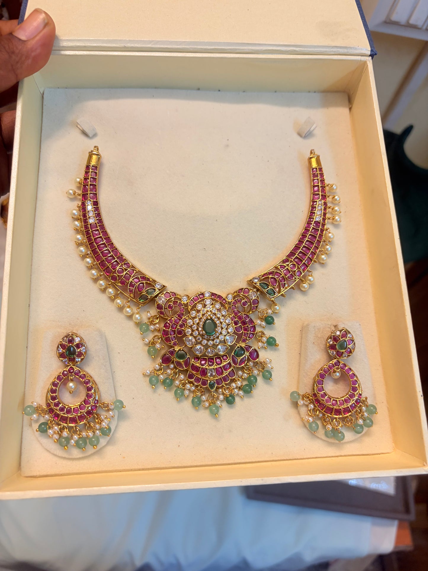 Heritage Kemp stones jadau necklace set
