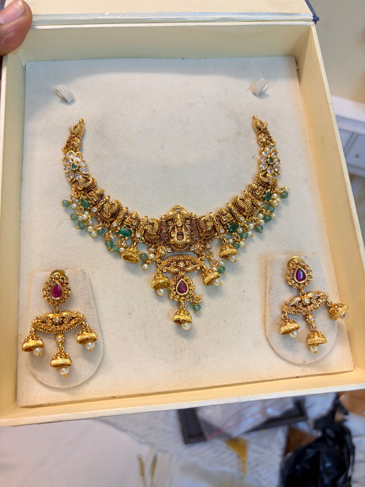 Gold Nakshi jadau necklace set premium quality