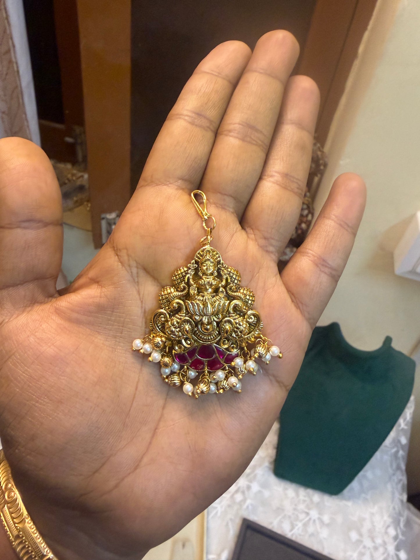 Gold antique Lakshmi tika