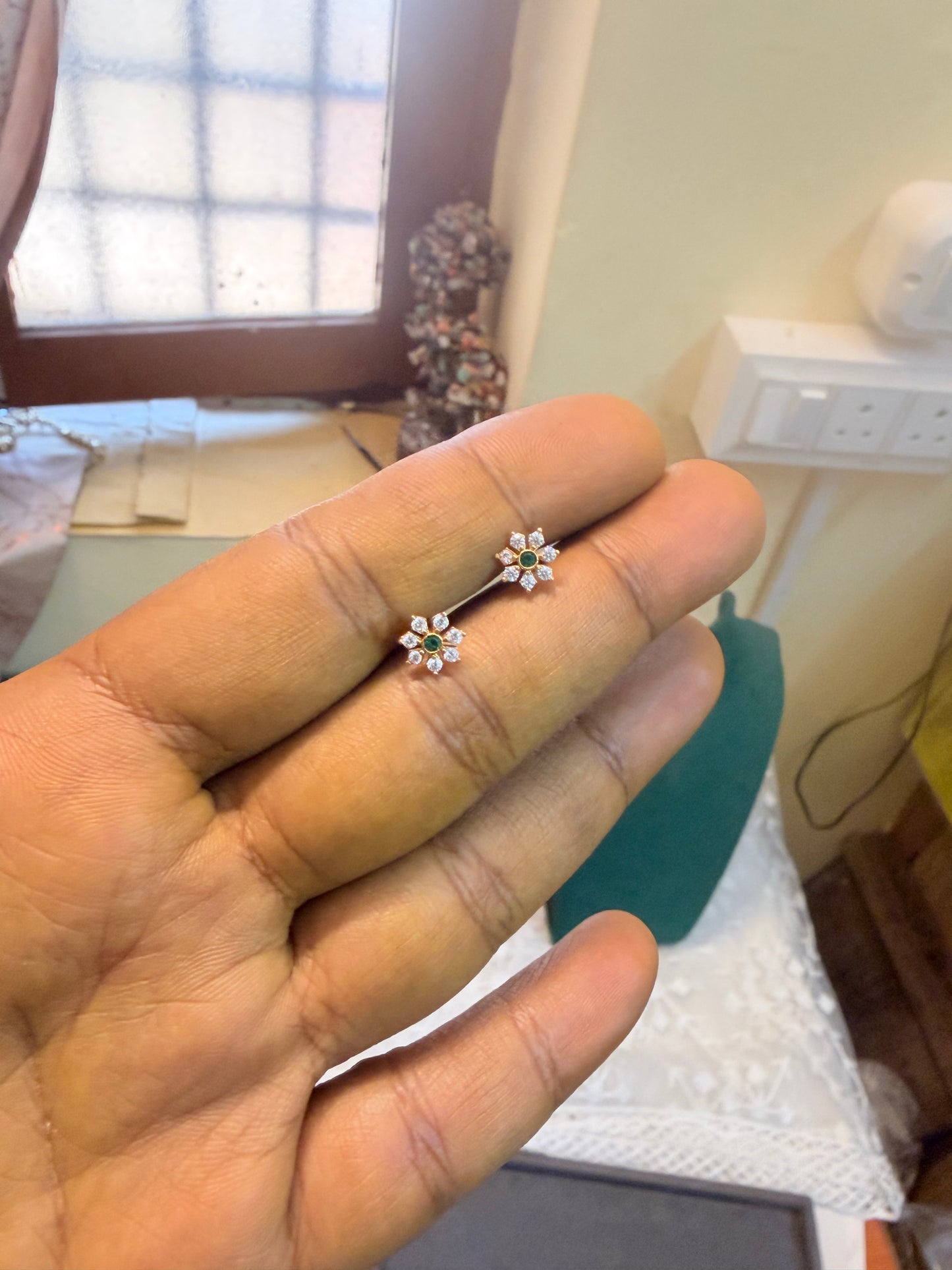 Floral Panchaloham screw back stud