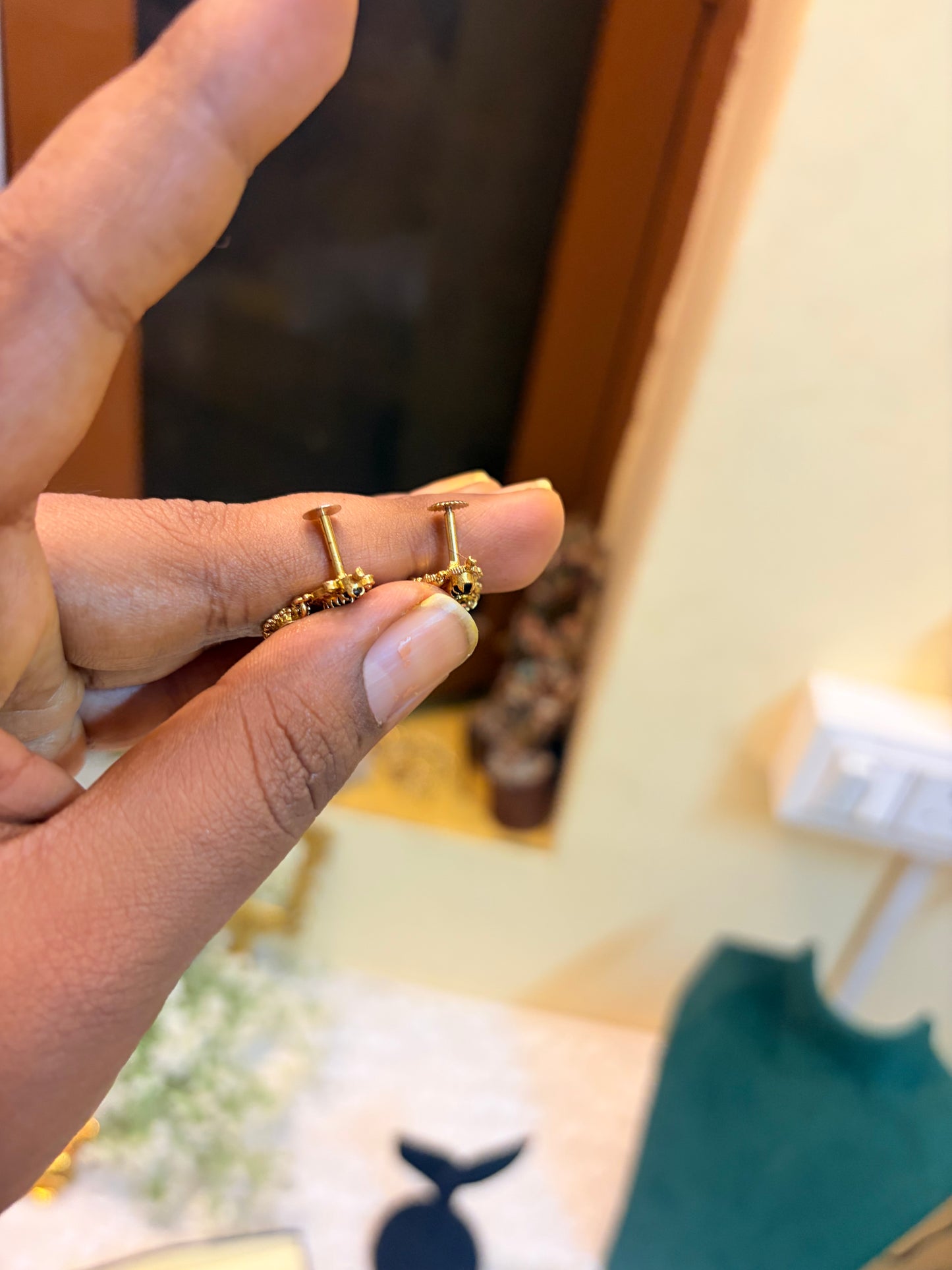 Classic gold plated screw back earrings