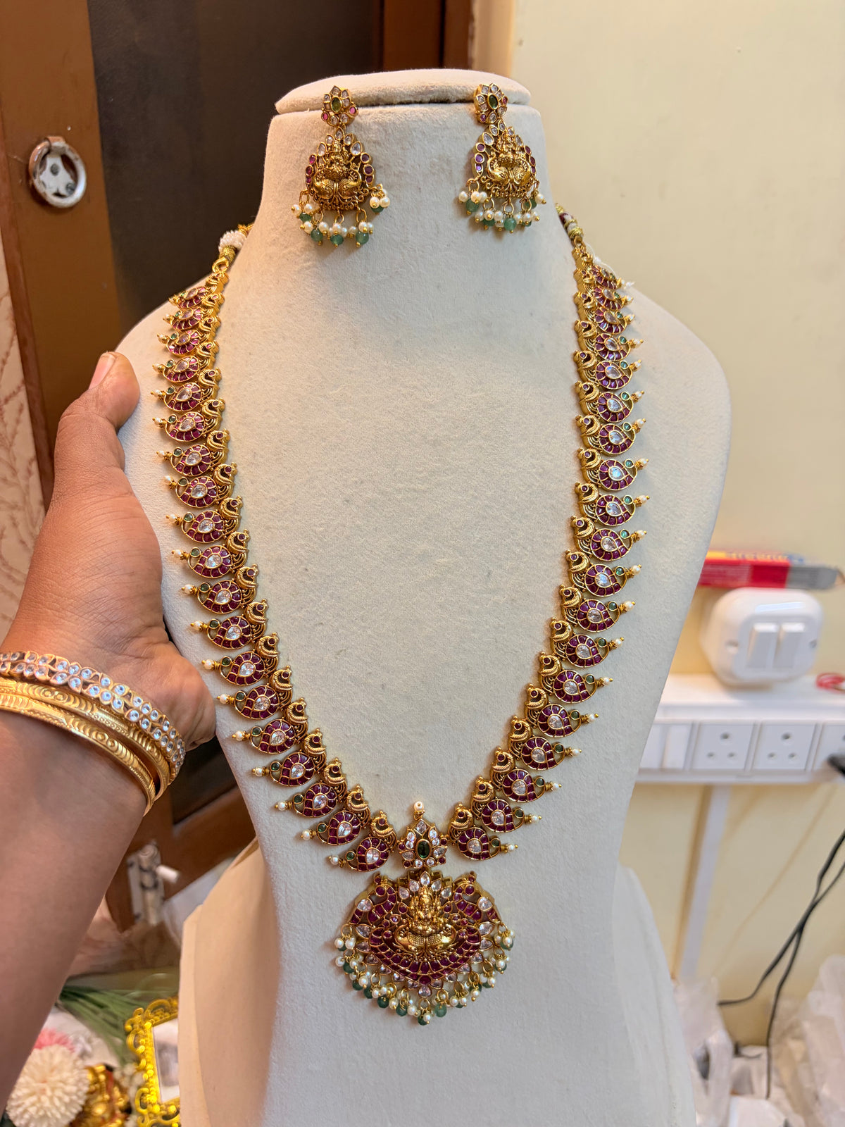 Pure kemp stones jadau brass made haram premium quality