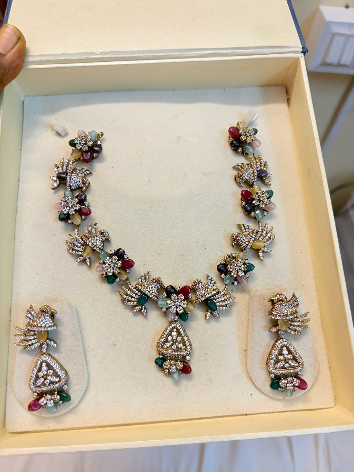 AD stones jadau necklace set premium quality