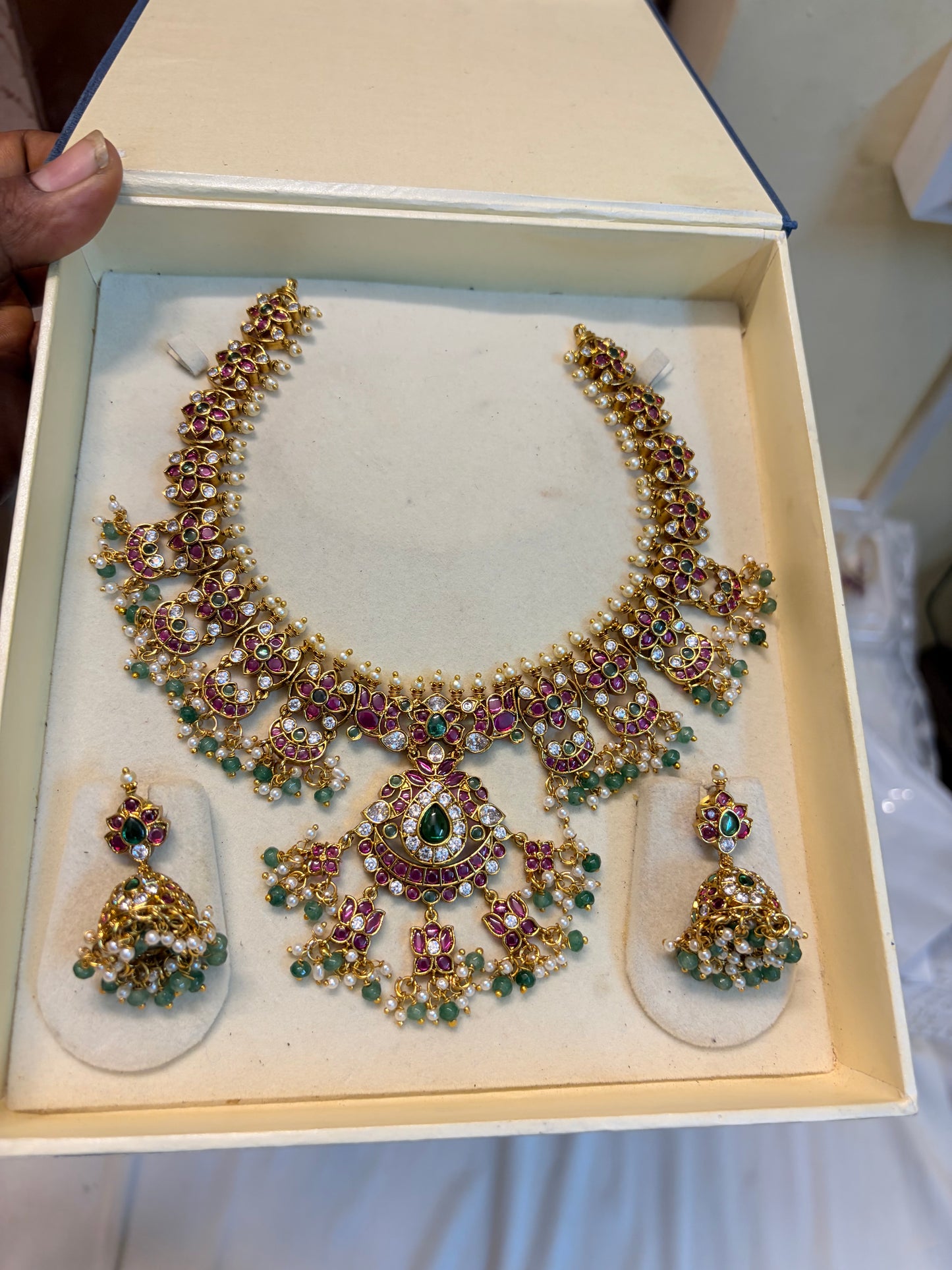 Heritage real kemp stones jadau Kundan necklace set