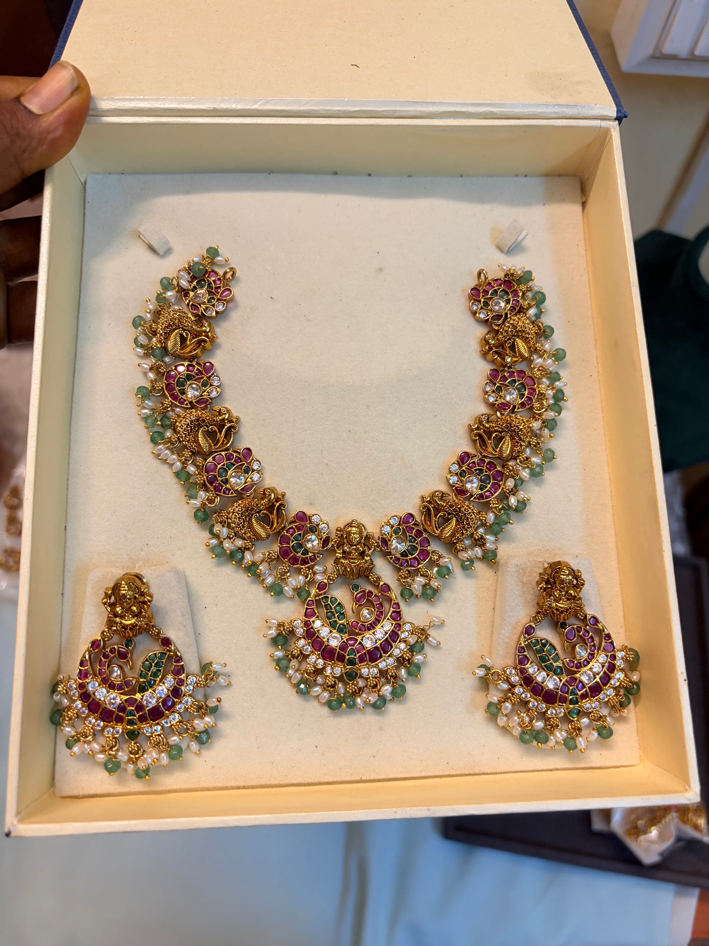 Real kemp stones jadau Kundan necklace set