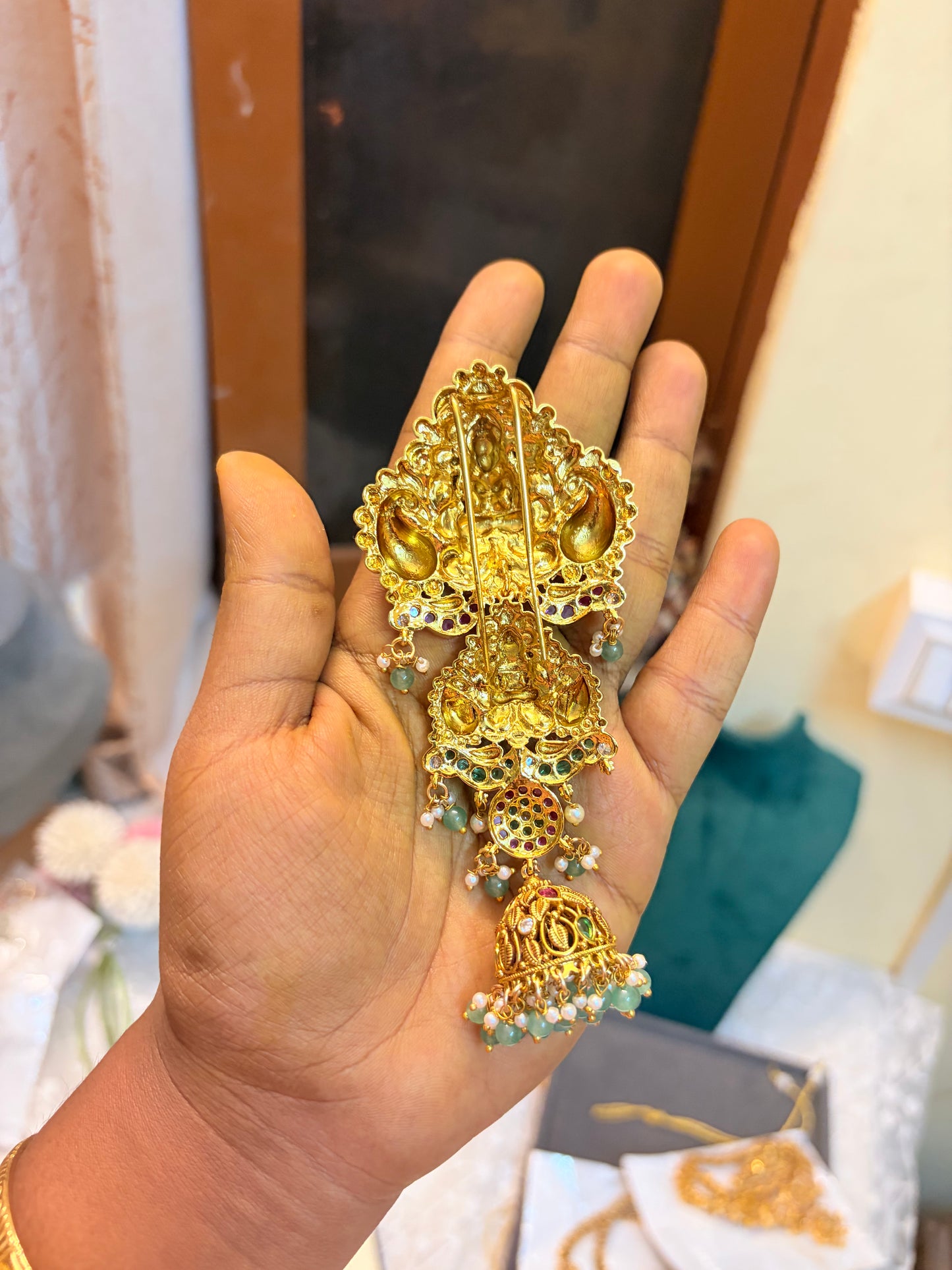 Gold antique finish hair accessories