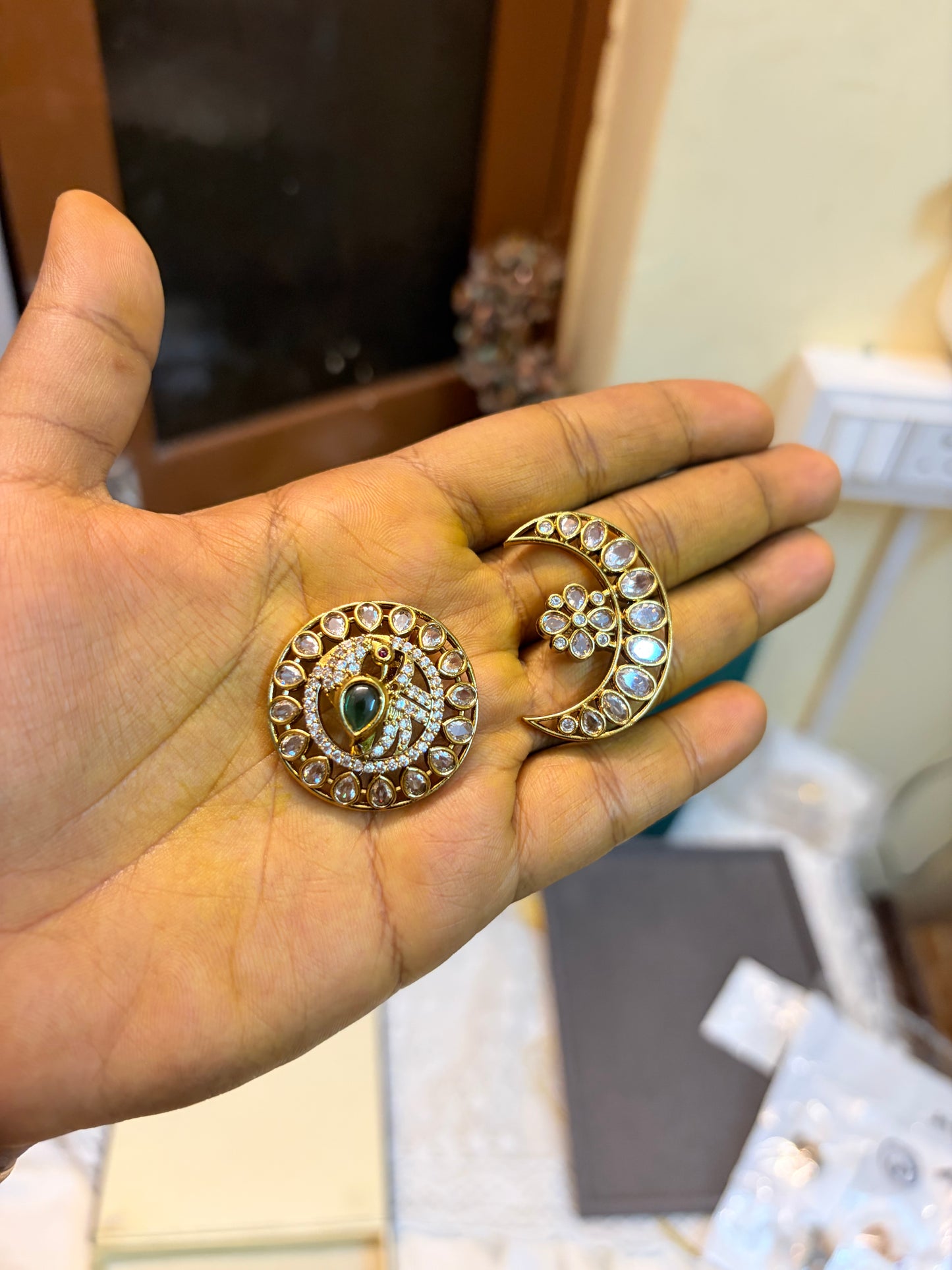 Cz stones sun and moon accessories