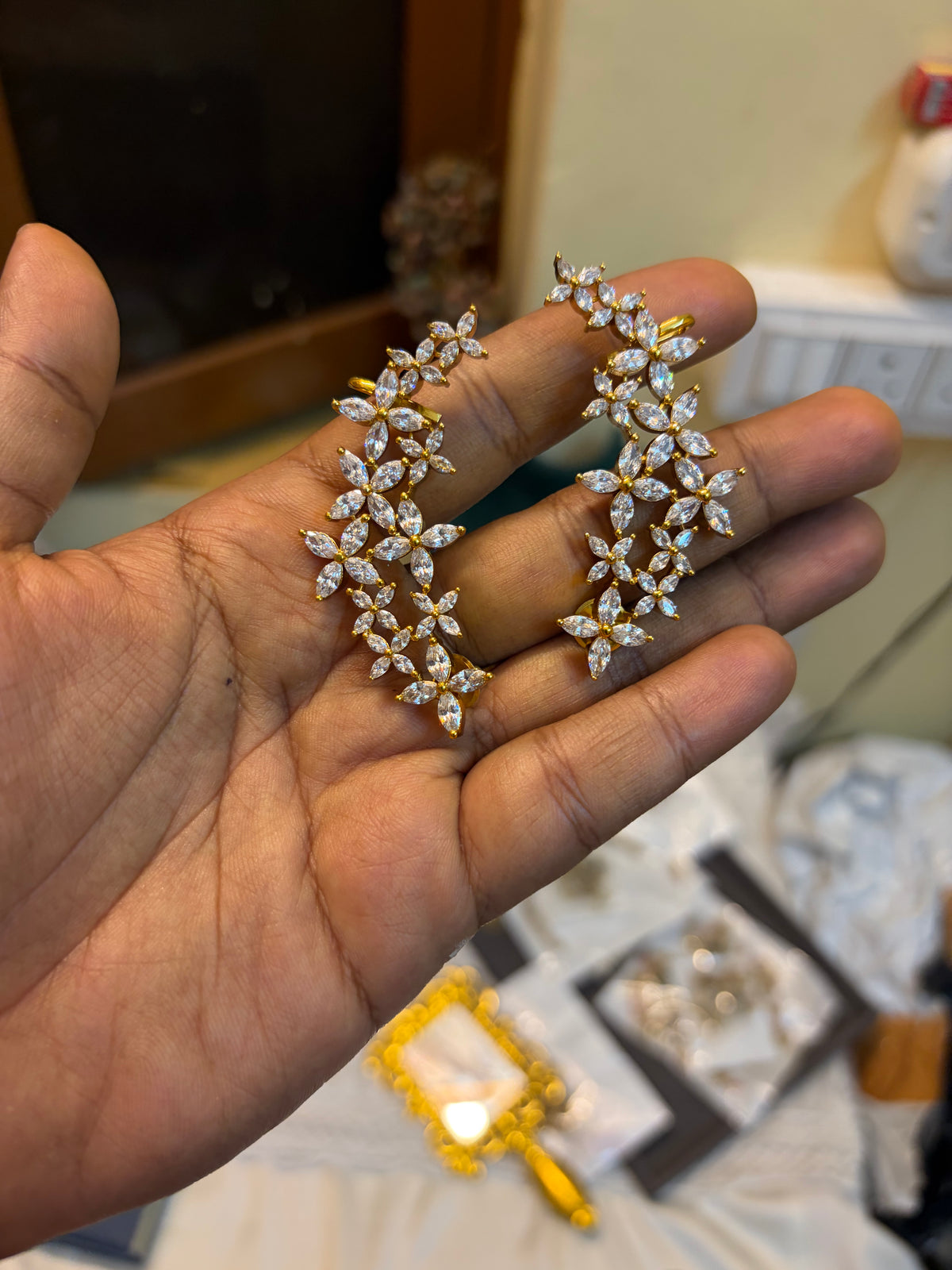 AD stones Diamond replica earcuff earrings