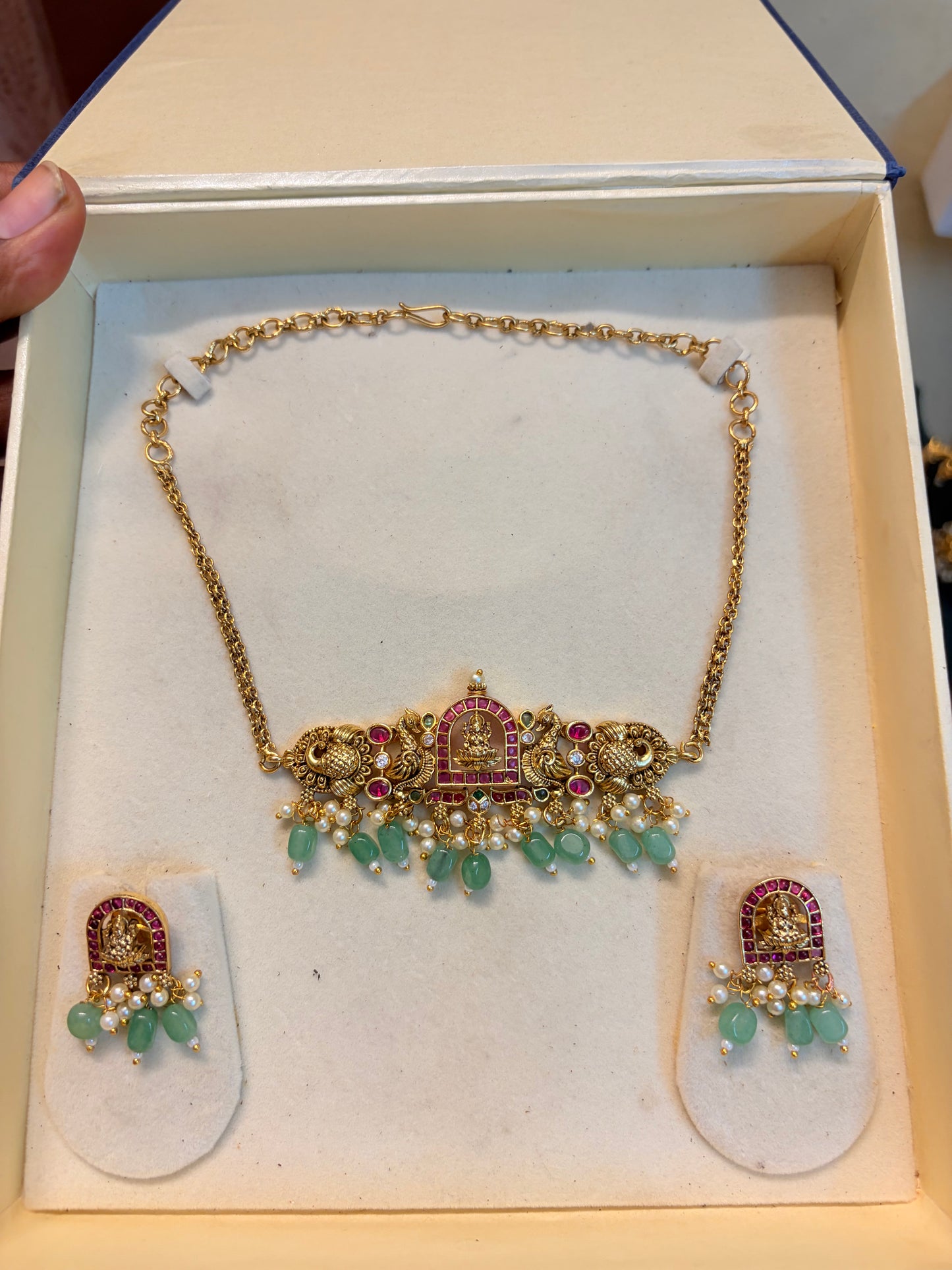 Antique Lakshmi jadau choker set