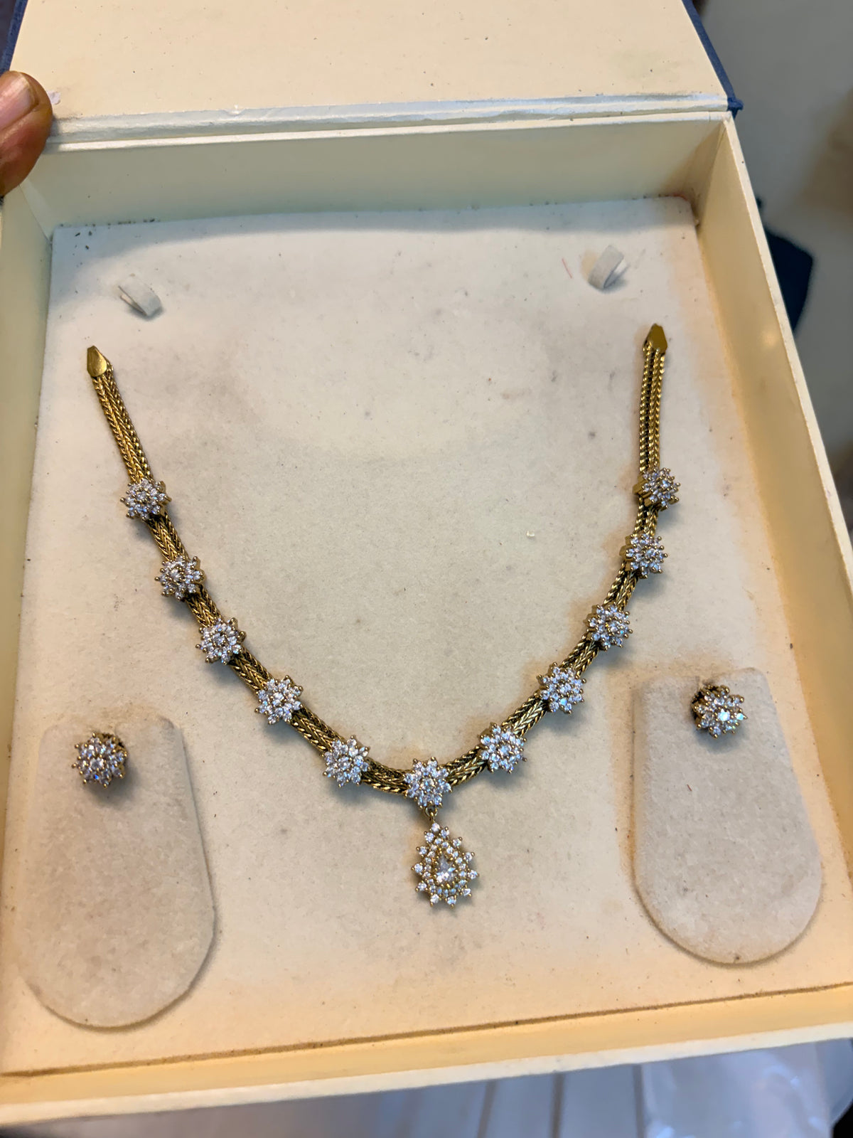 AD stones Gold antique necklace set premium quality