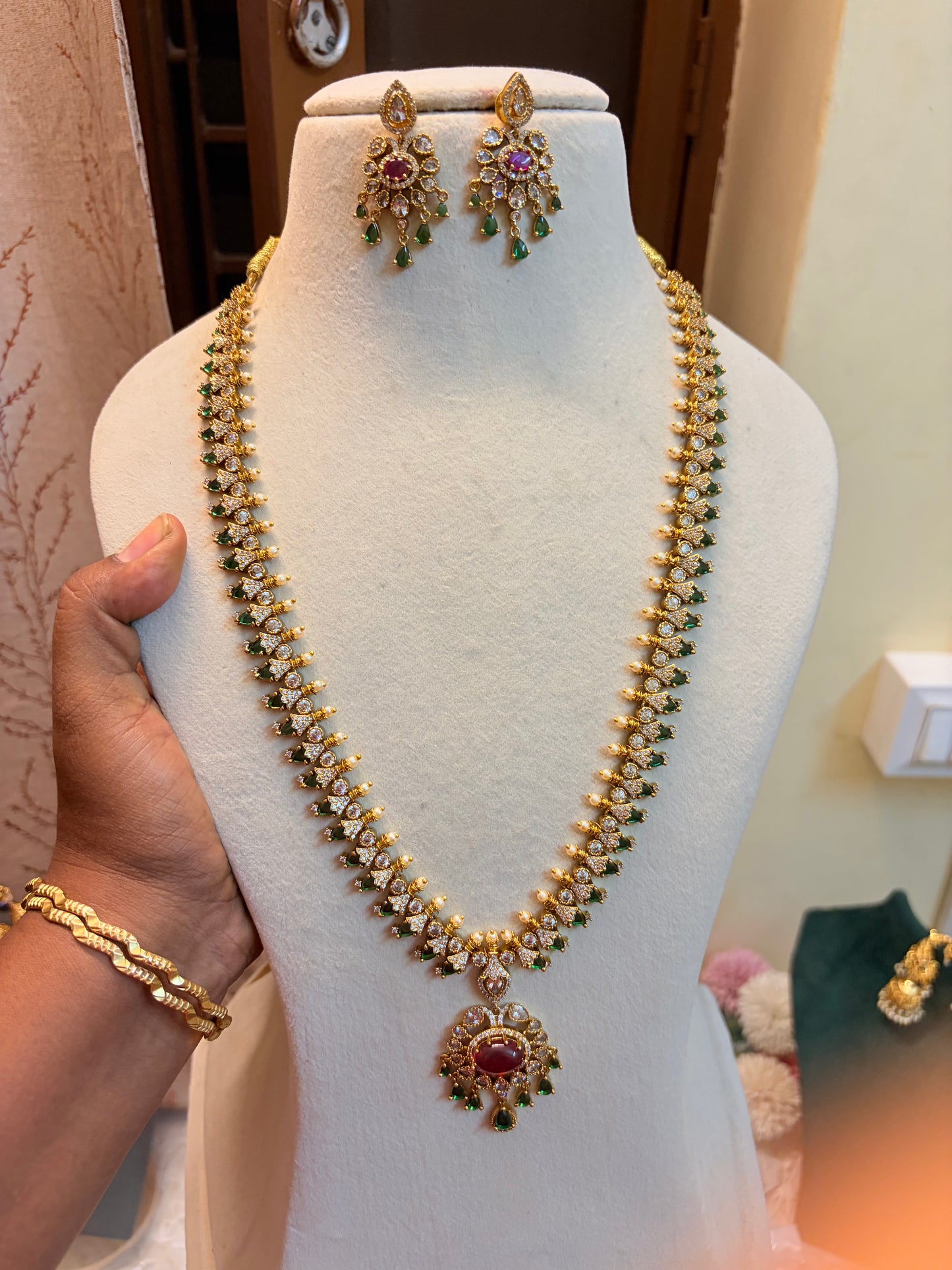 AD stones jadau Kundan haram premium quality