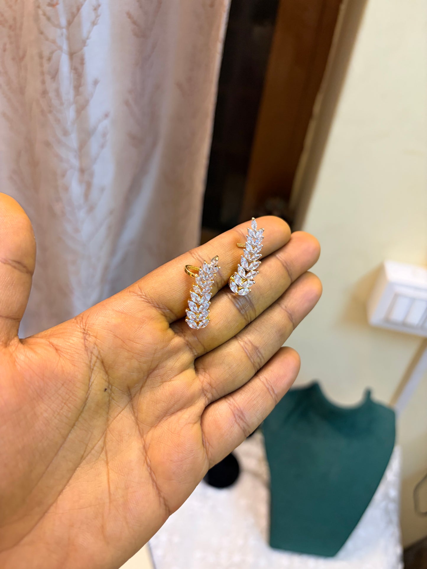 Diamond replica earcuff earrings
