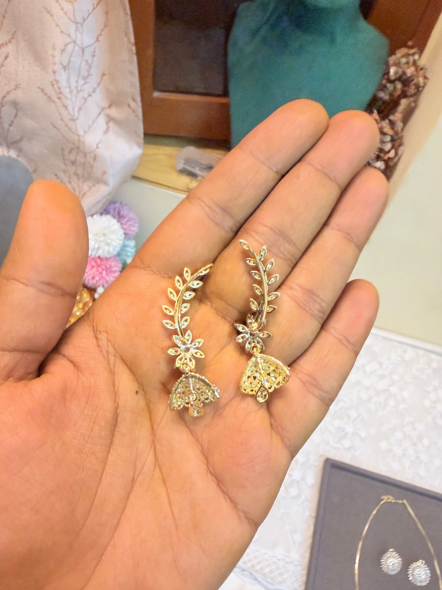 Floral vine earcuff Jhumka