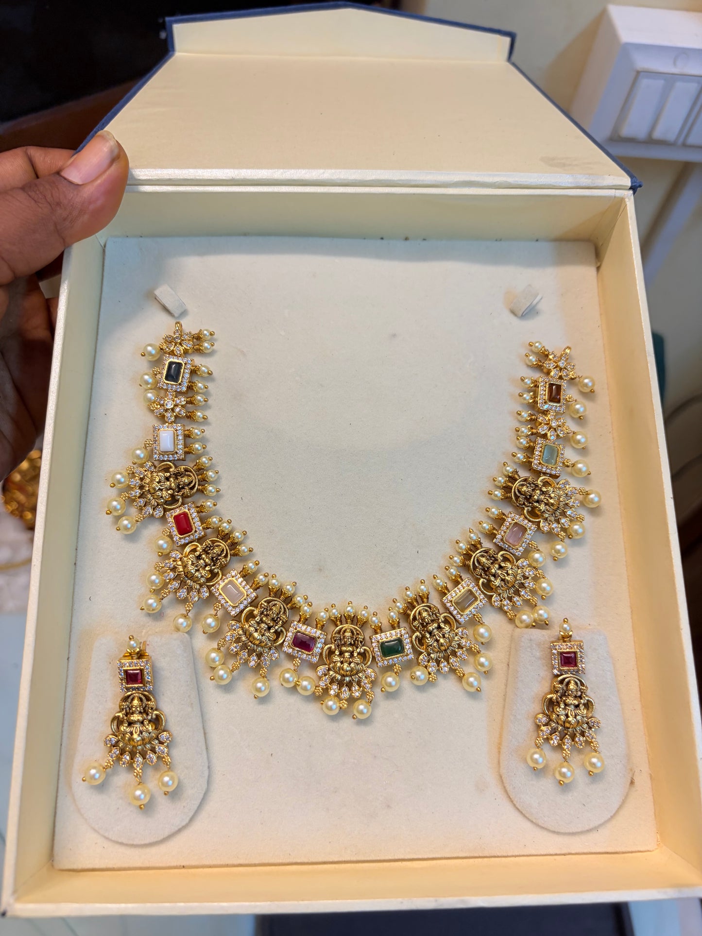 Navaratna Lakshmi jadau necklace set