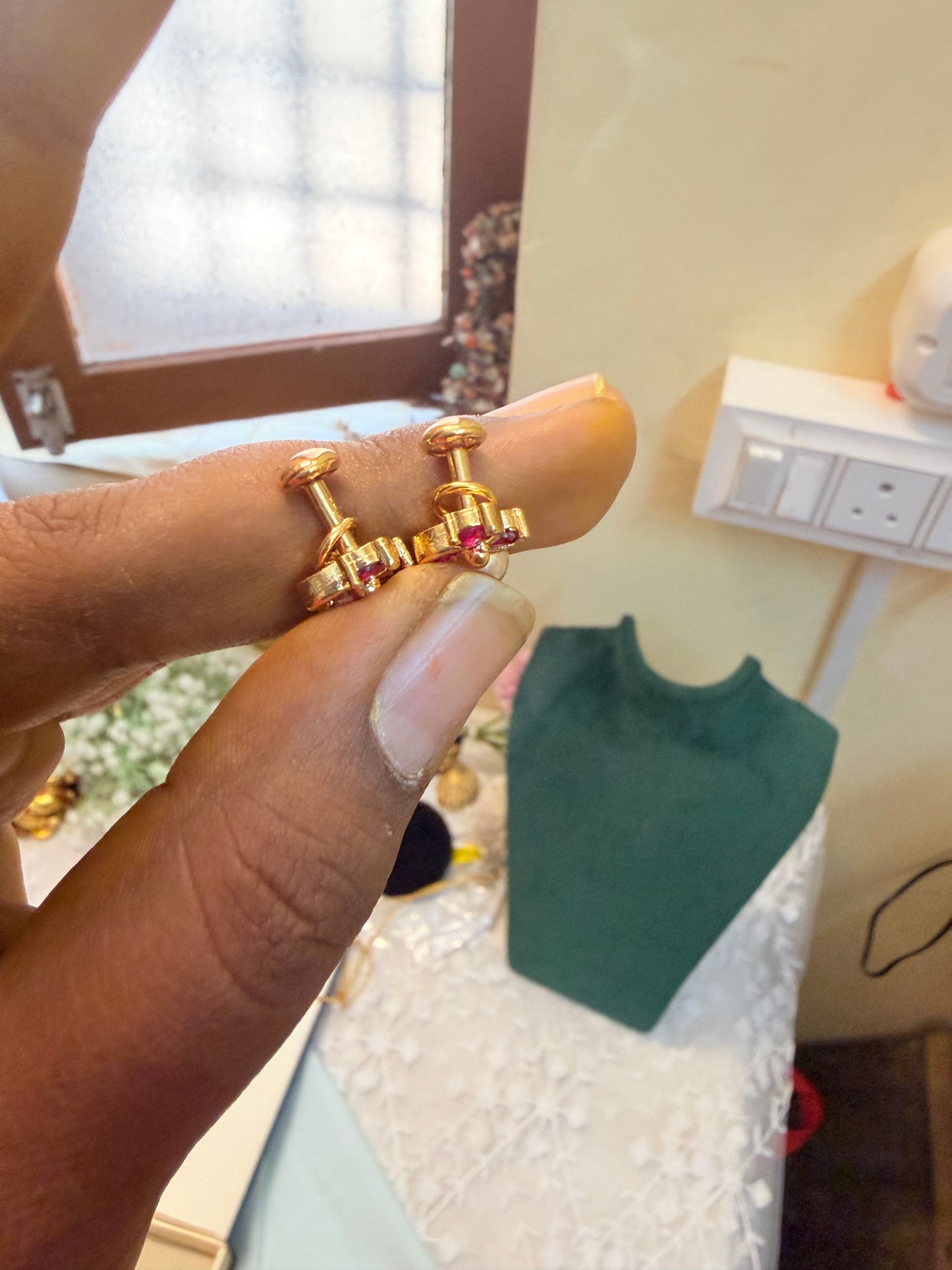 Panchaloham screw back daily wear earrings