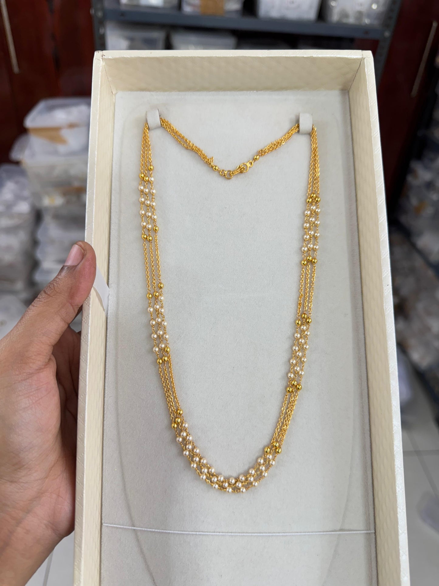Handmade pearl chain premium quality 18inches