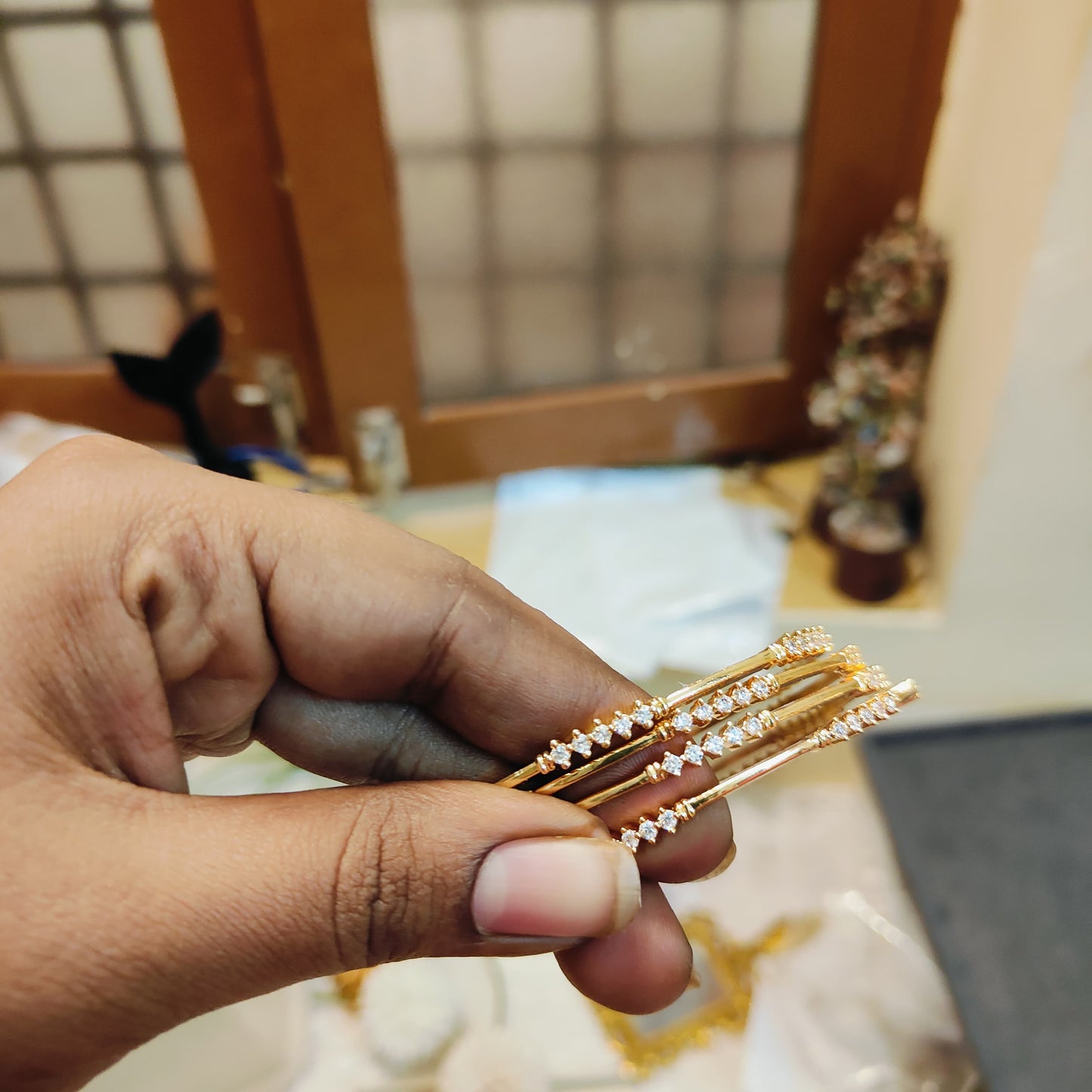 Cz stone gold plated bangles premium quality