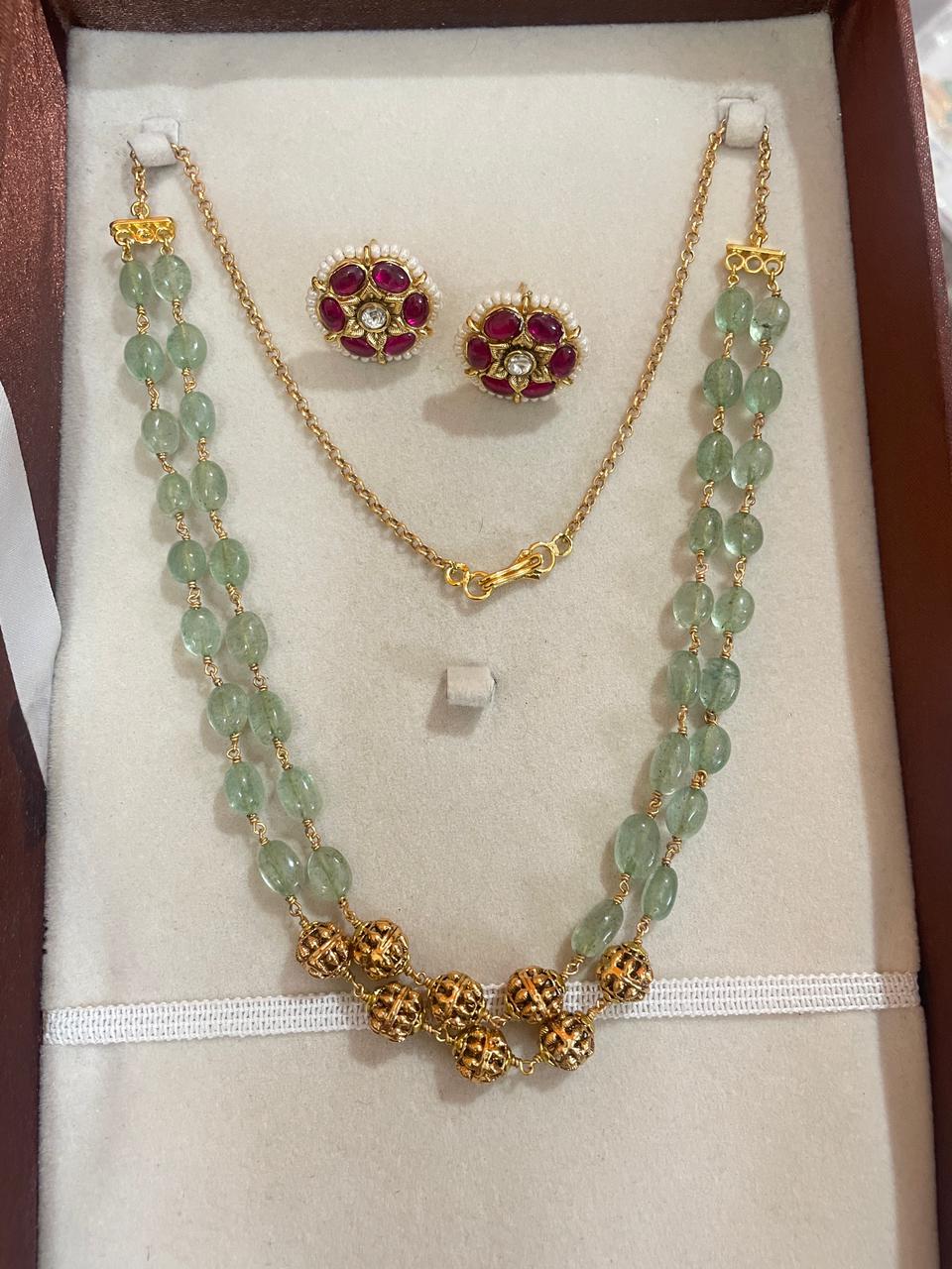 Strawberry beads chain with earrings