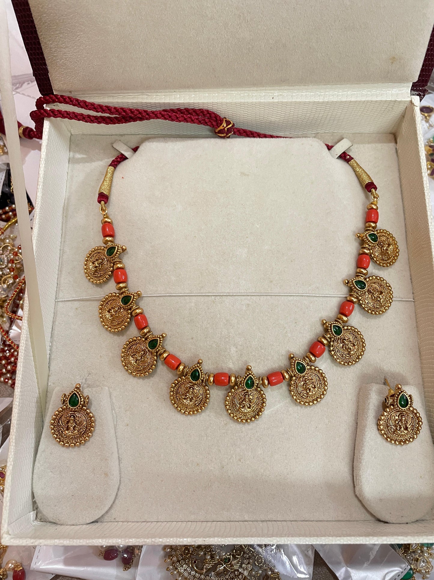 Lakshmi coral necklace set premium quality