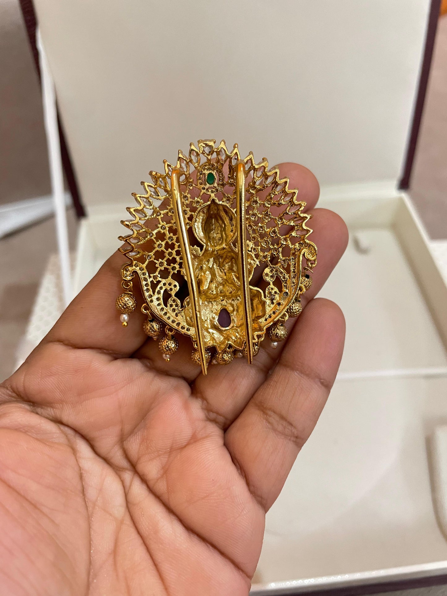 Cz stone gold antique finish hair accessories