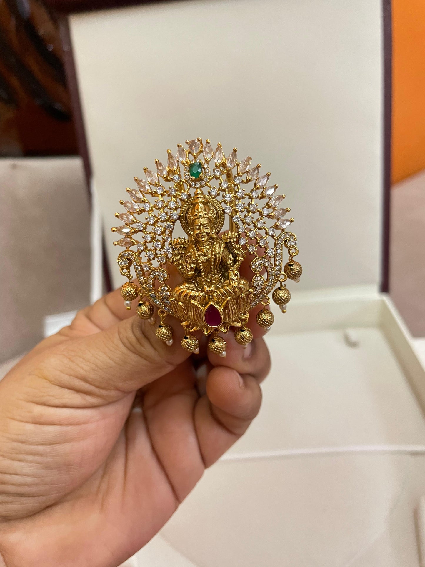 Cz stone gold antique finish hair accessories