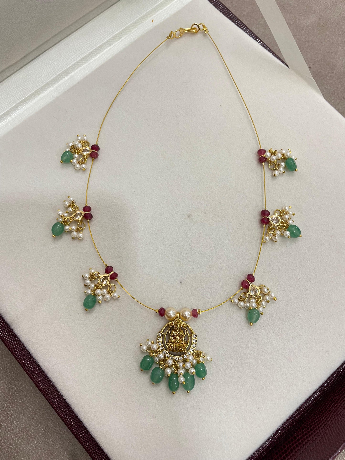 Lakshmi pendant invisible chain