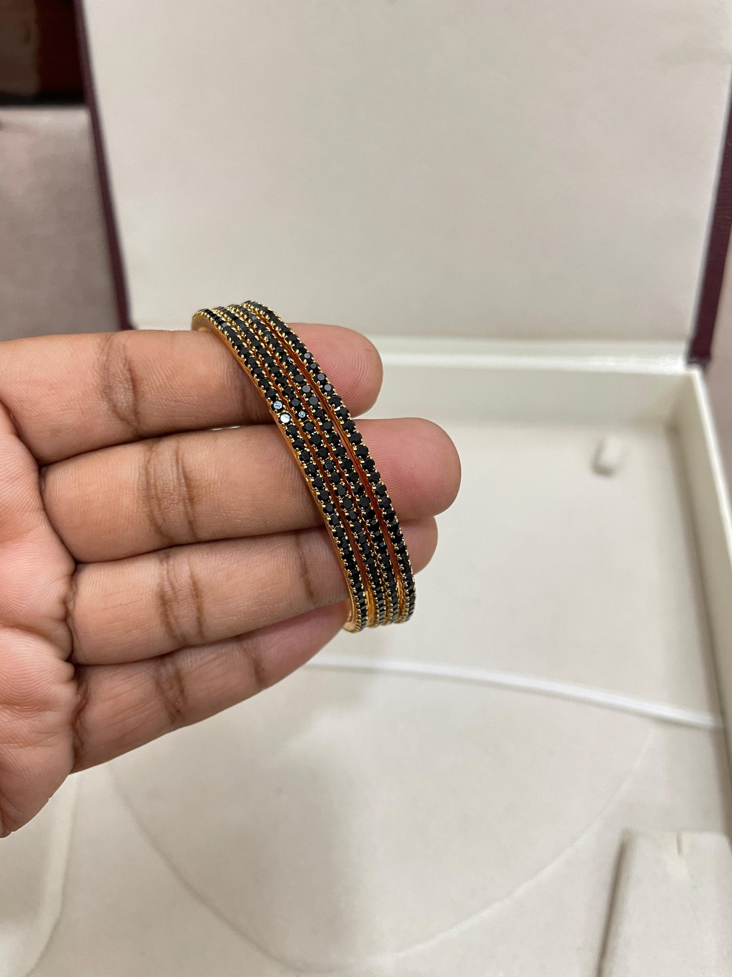 Black cz bangles set of 4