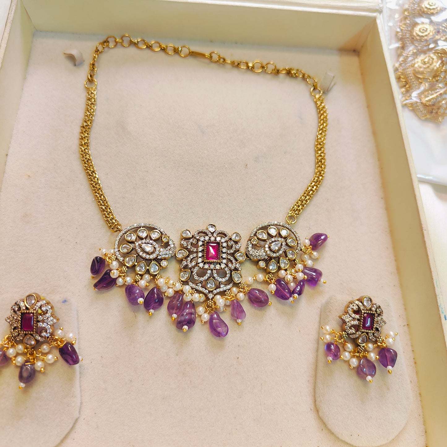 Victoria jadau finish chokerset premium quality
