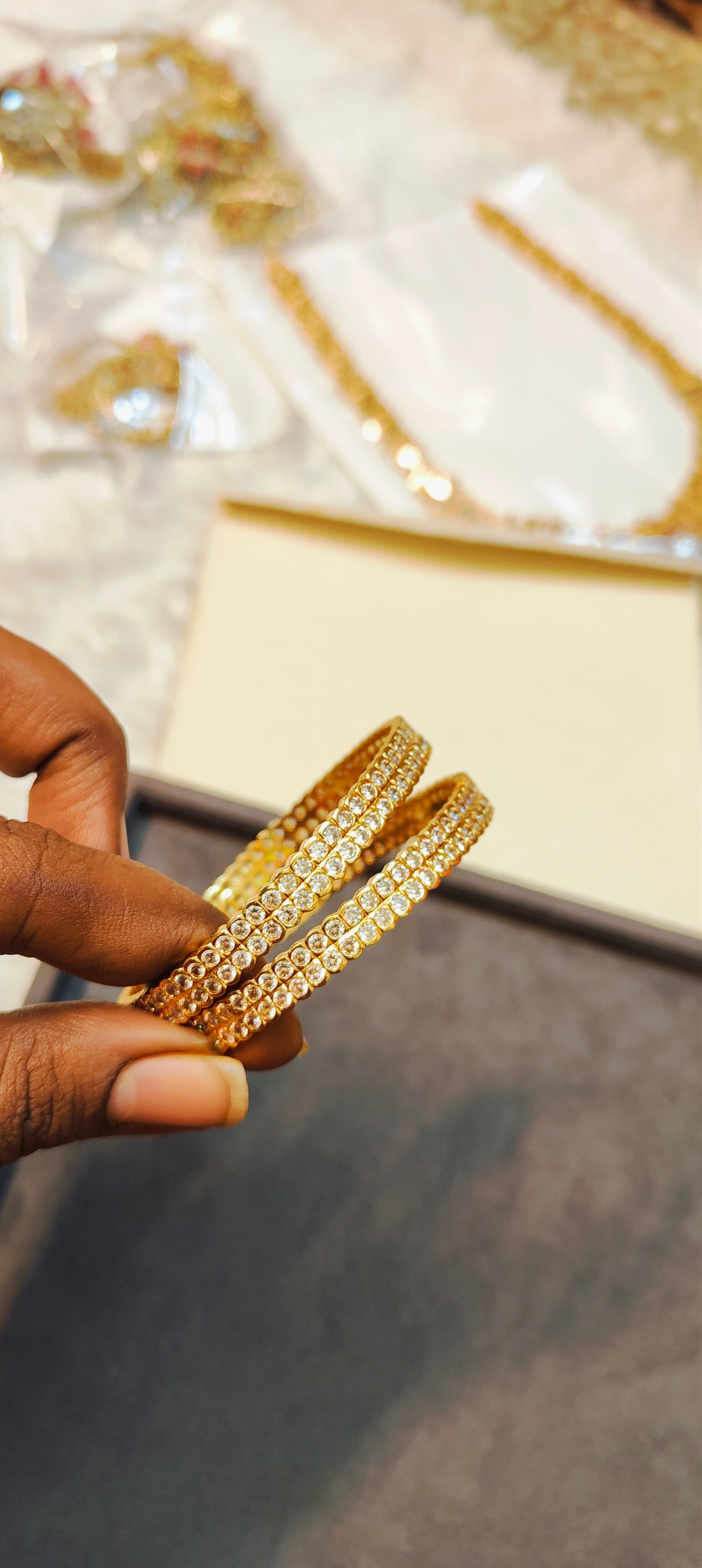 Vintage Kemp stones gold plated bangles premium quality