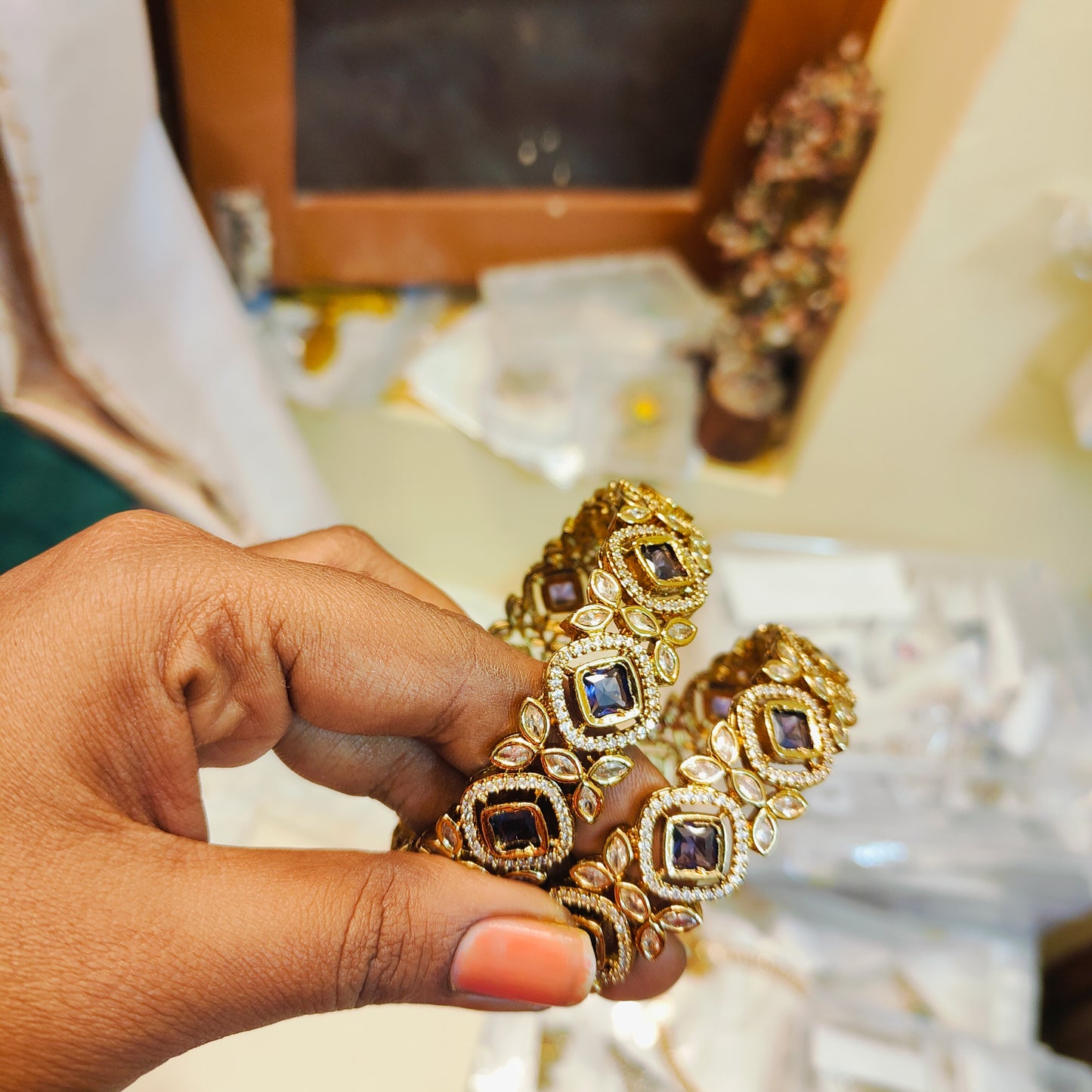 Purple Victoria jadau finish bangles premium quality