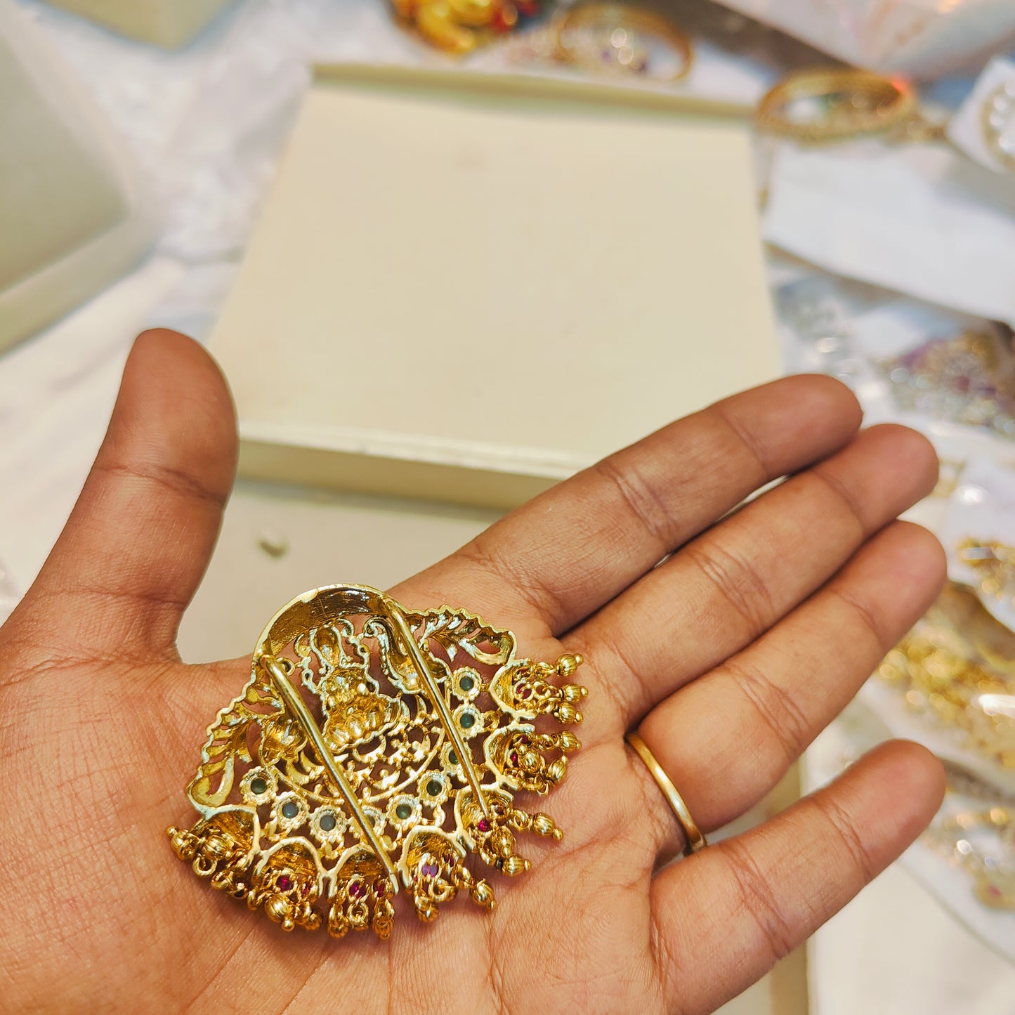 Gold antique finish hair accessories