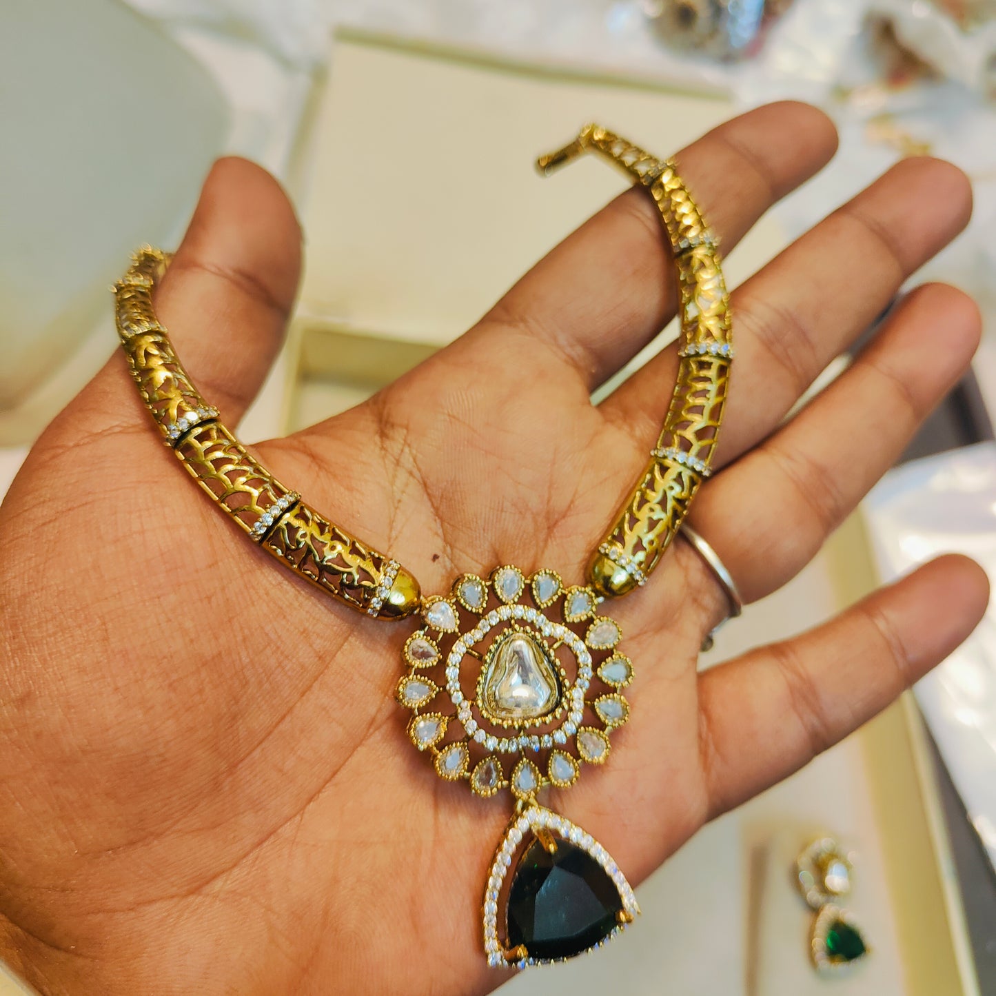 Manju warrier inspired necklace set premium quality
