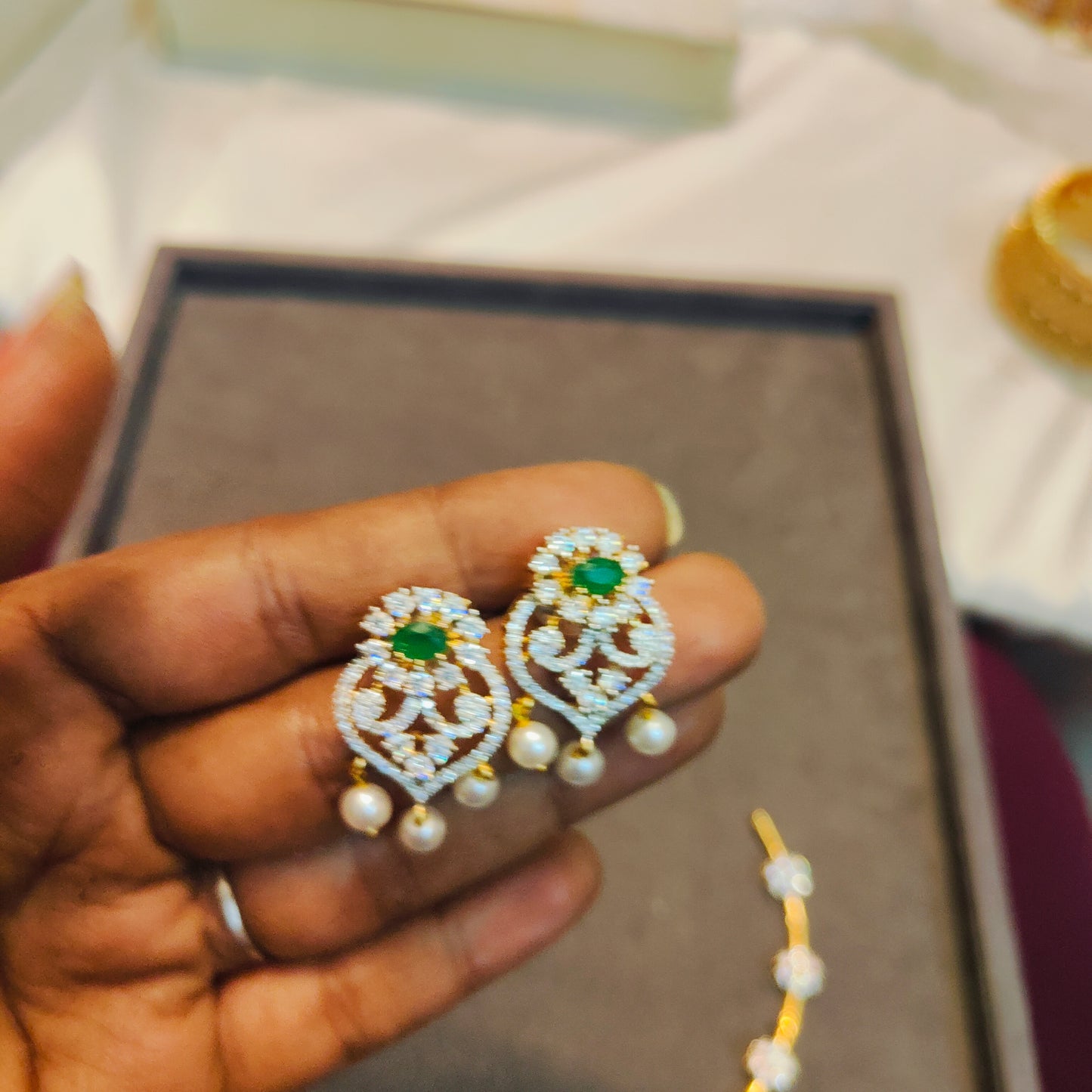 Diamond replica Kanti necklace set premium quality