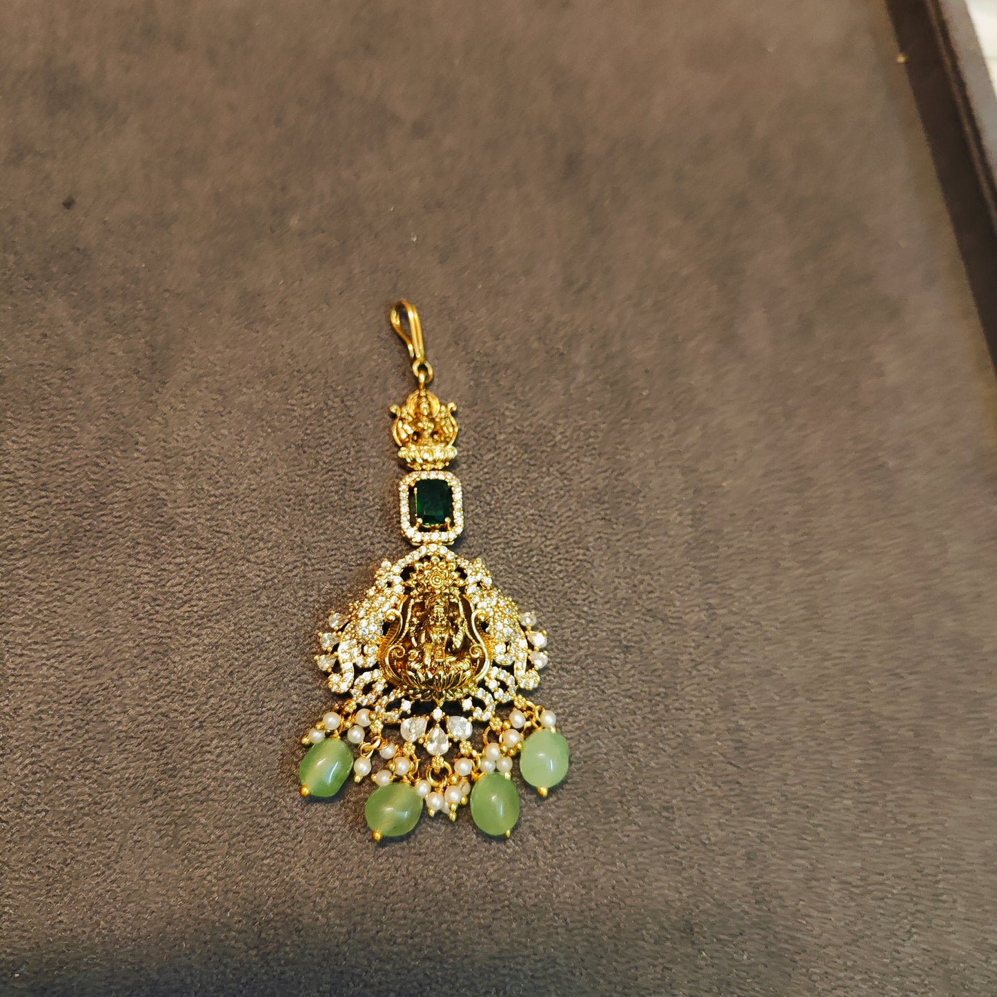 Cz antique lakshmi tika