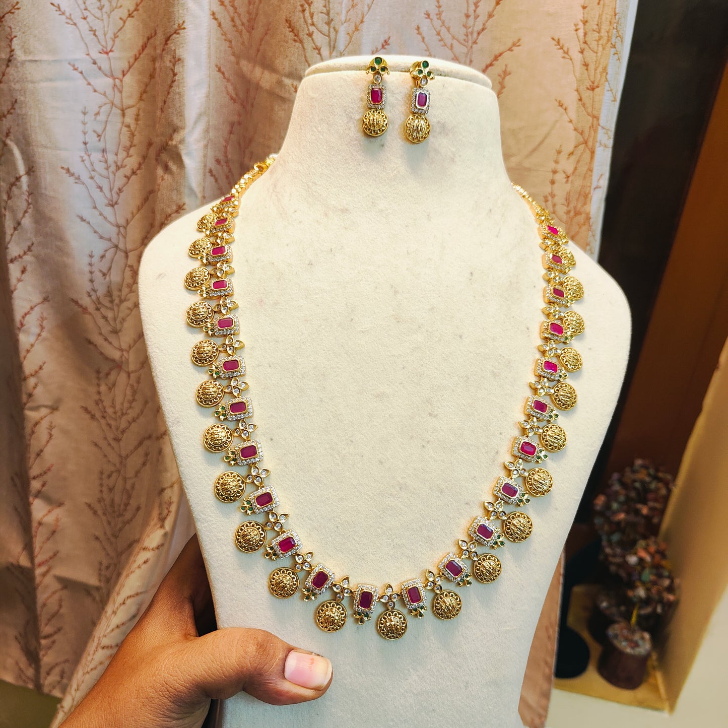 Antique ruby ramparivar haram premium quality
