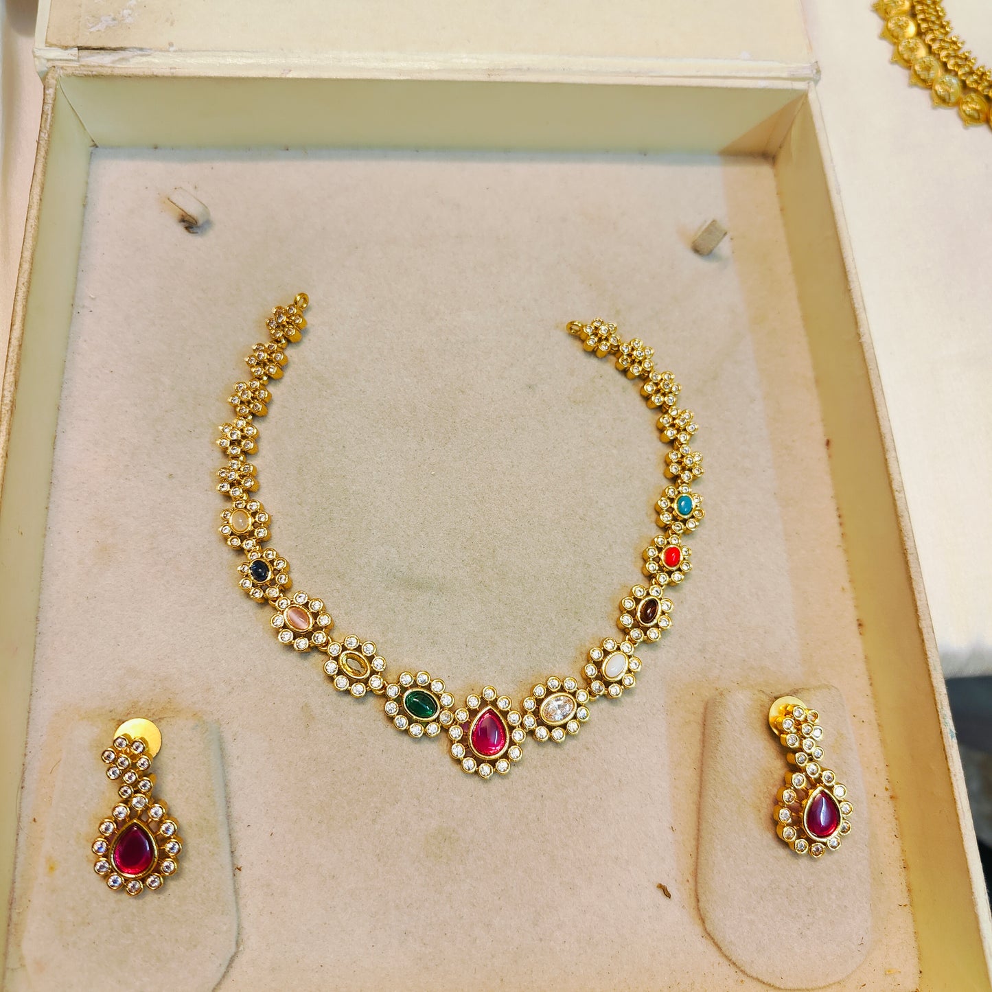 Regal navaratna necklace set