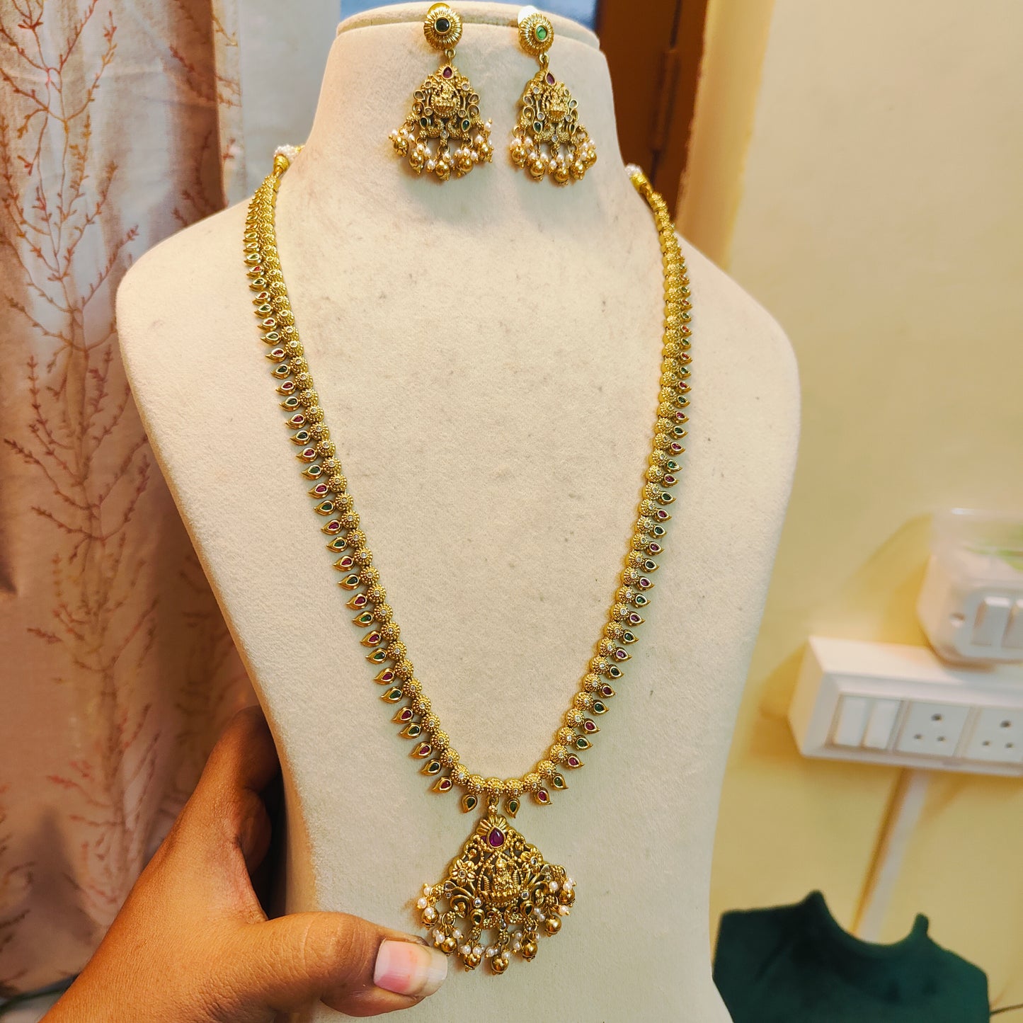 Antique gold lakshmi haram premium quality