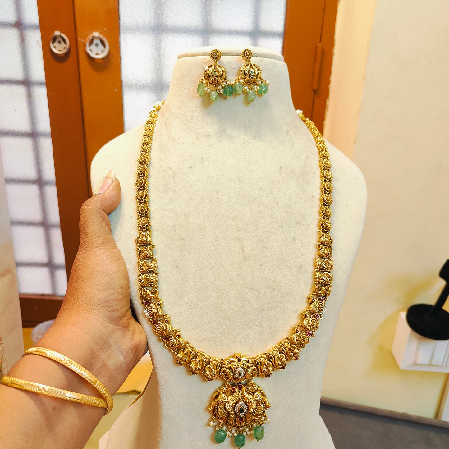 Classic gold antique nakshi haram