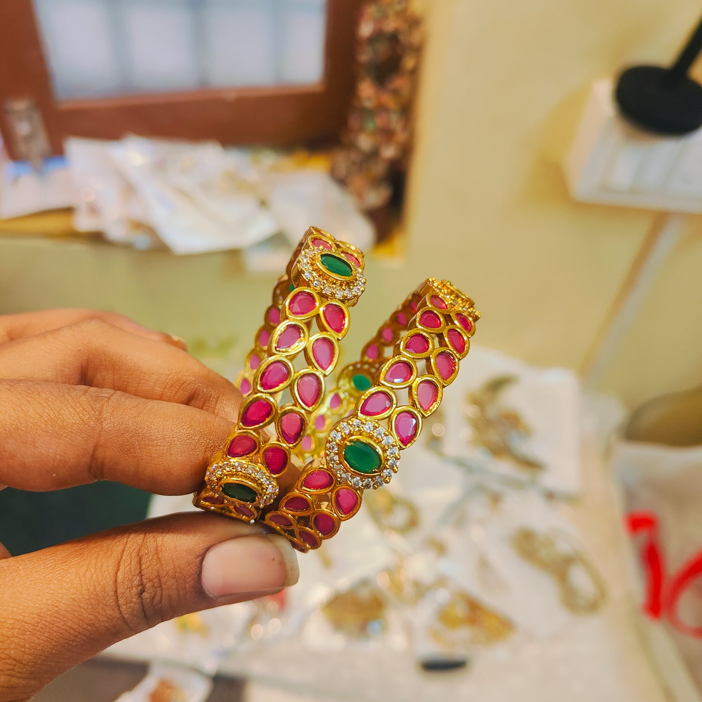 Heritage inspired royal ruby red stones