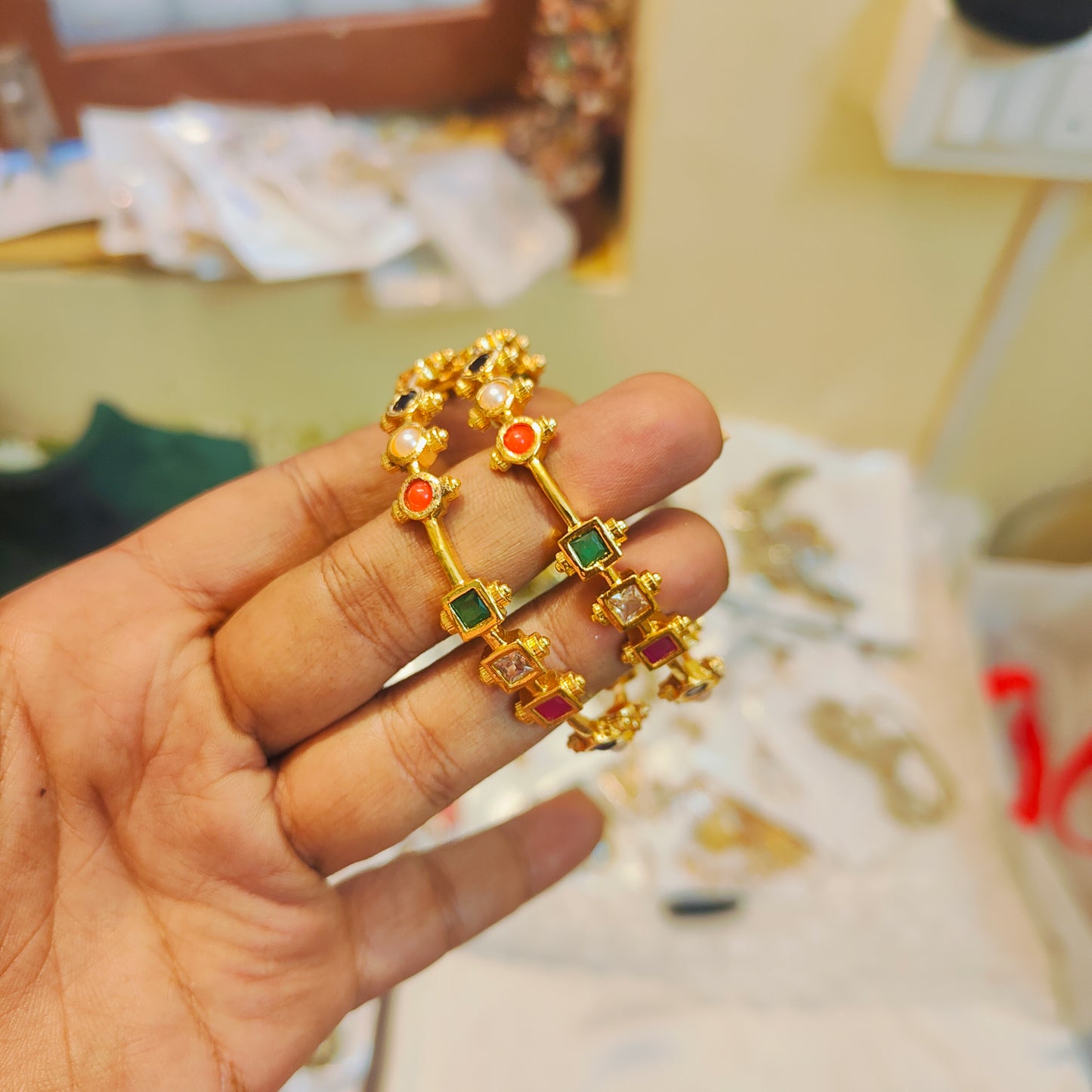 Traditional navratna bangles