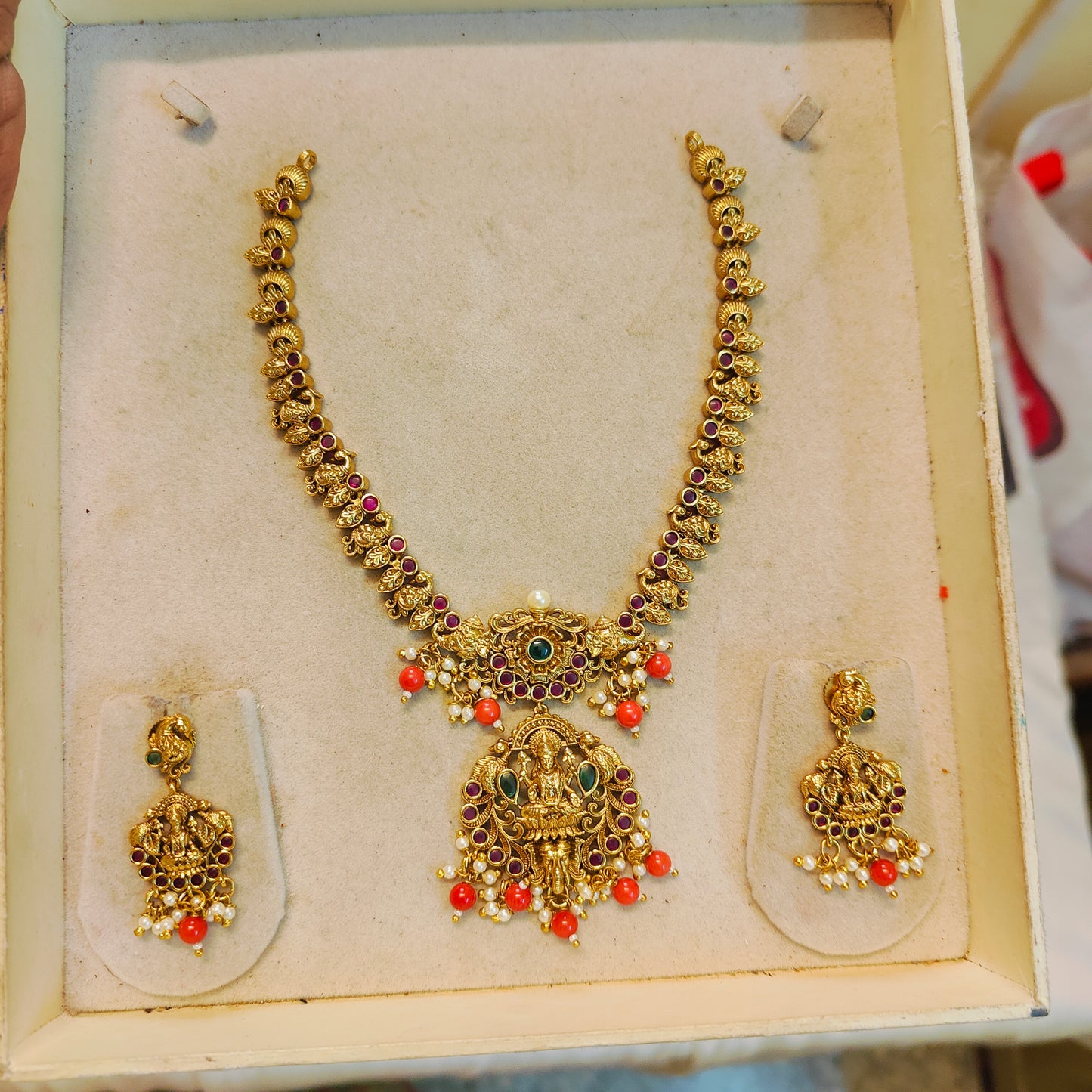 Divine antique lakshmi necklace set