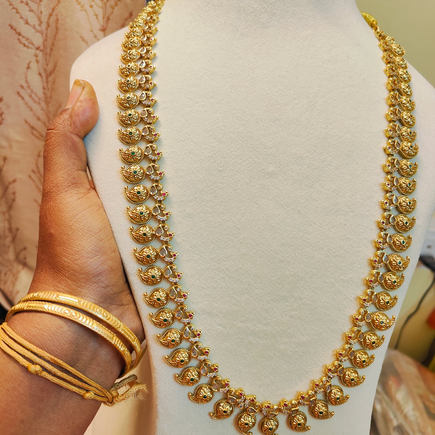 Traditional gold antique finish mango haram