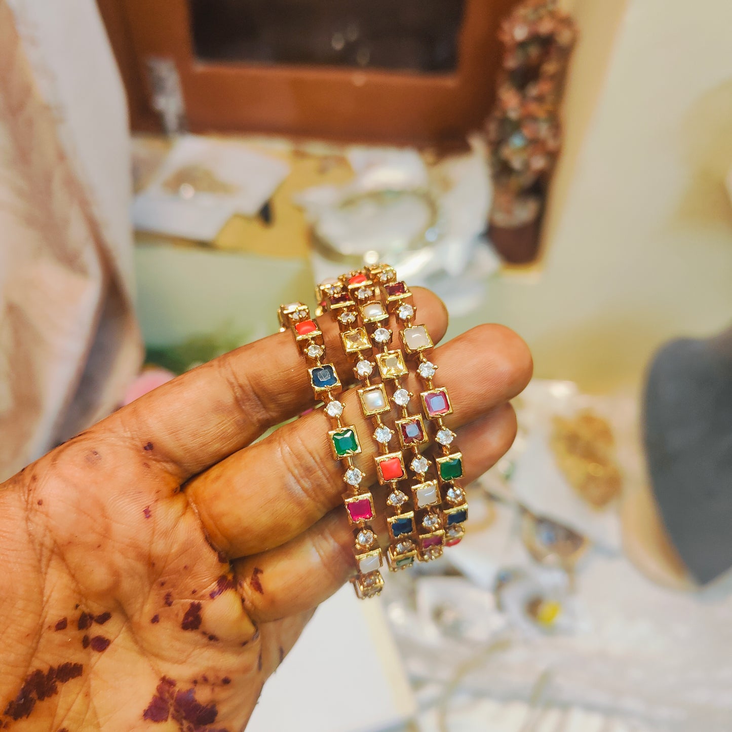 Multicolour party wear bangles set of 4