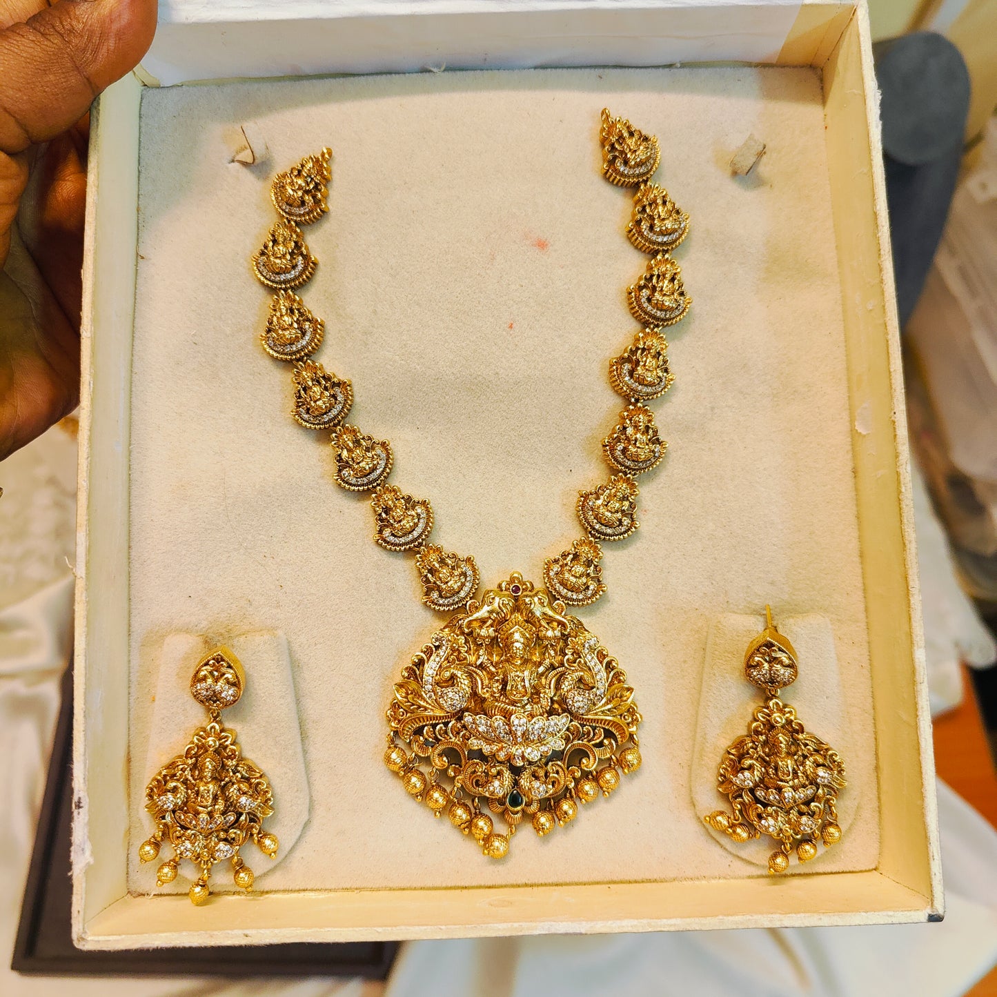 Antique Temple Lakshmi necklace set