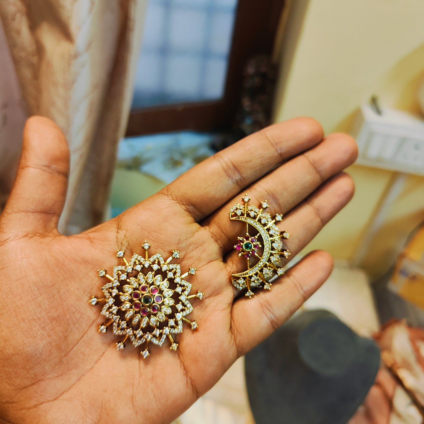 Antique Cz Sun and Moon accessories