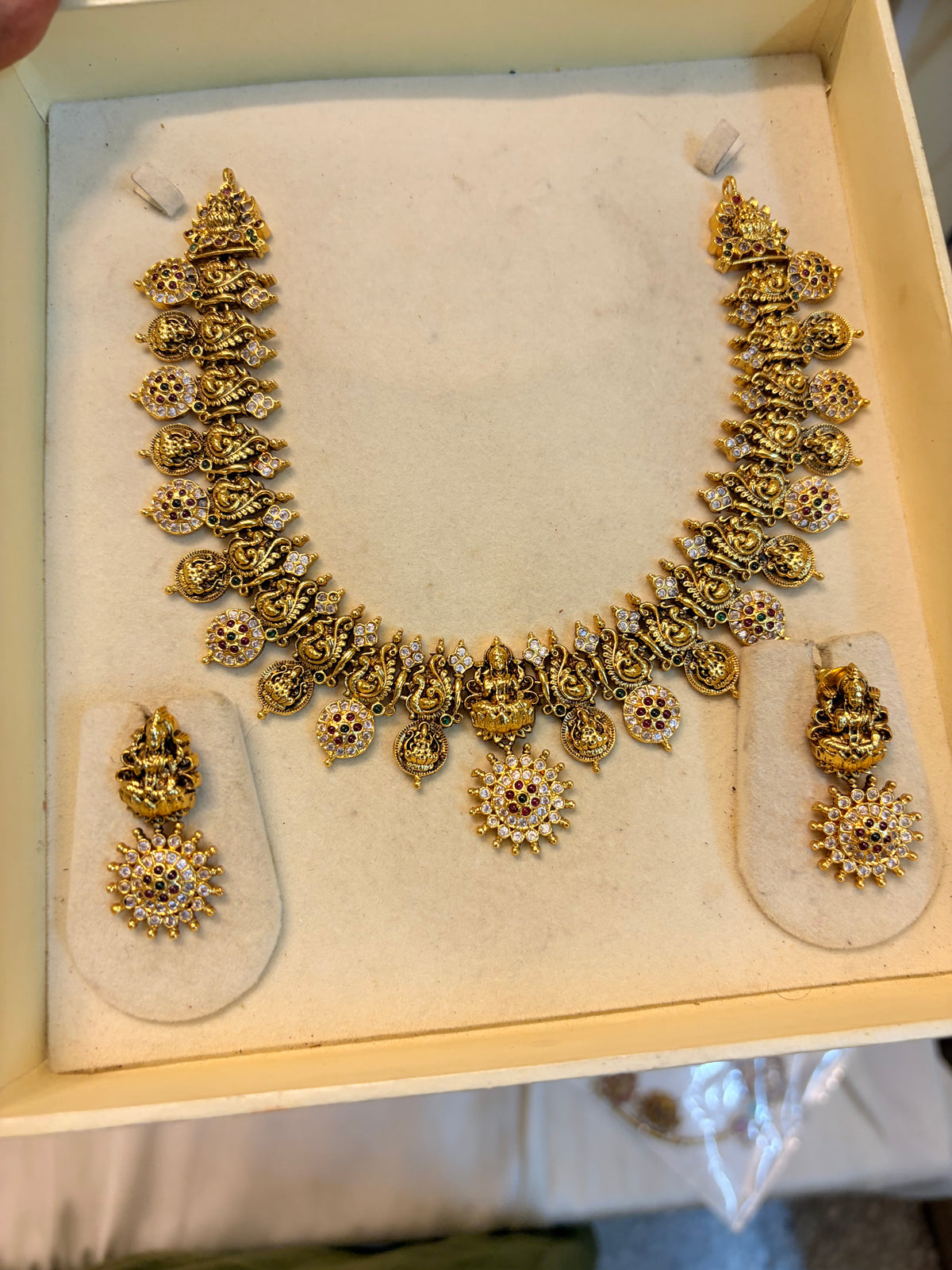 Gold antique Nakshi jadau necklace set premium quality