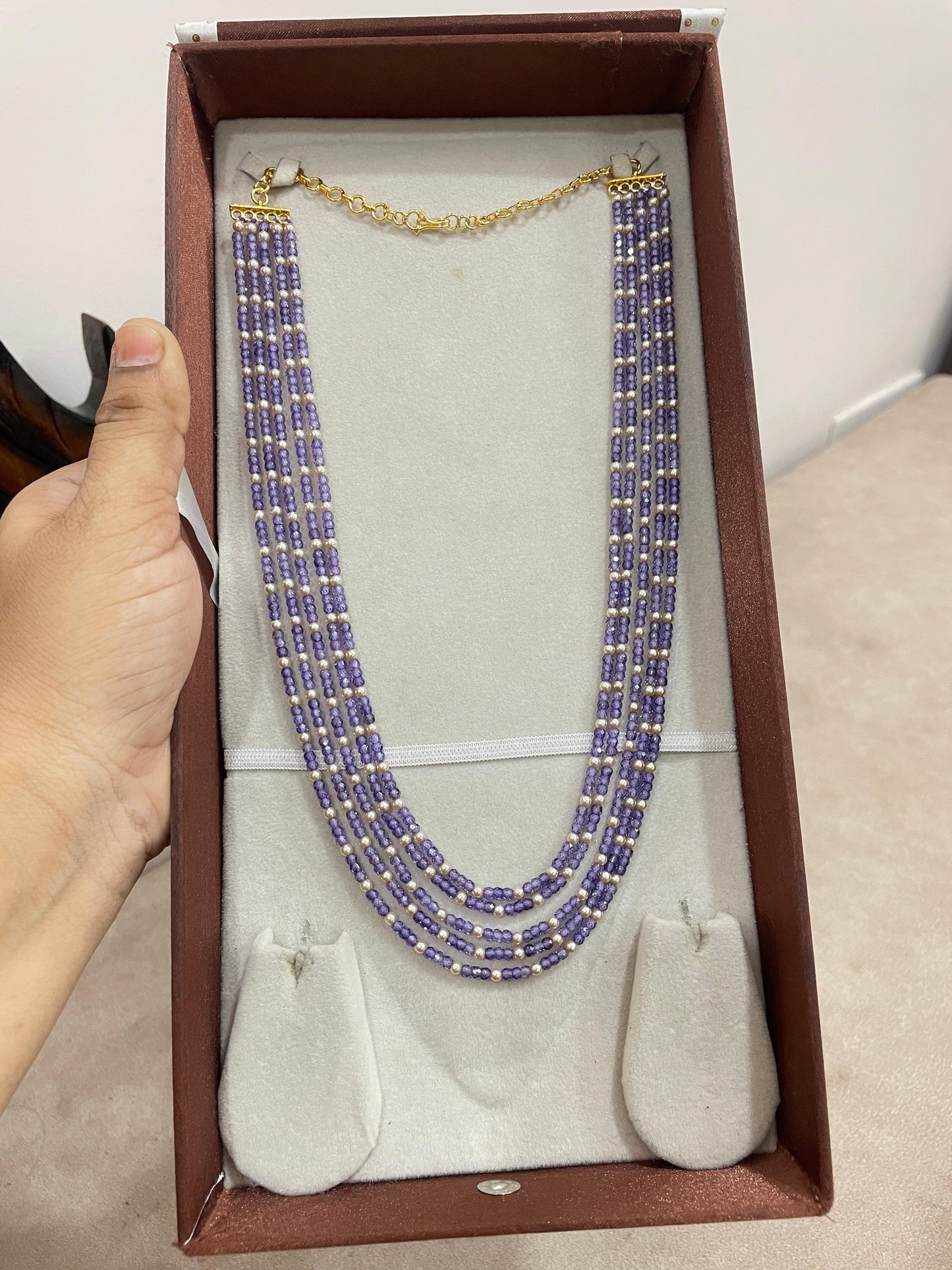 Royal Lavender Beads Multi-Strand haram