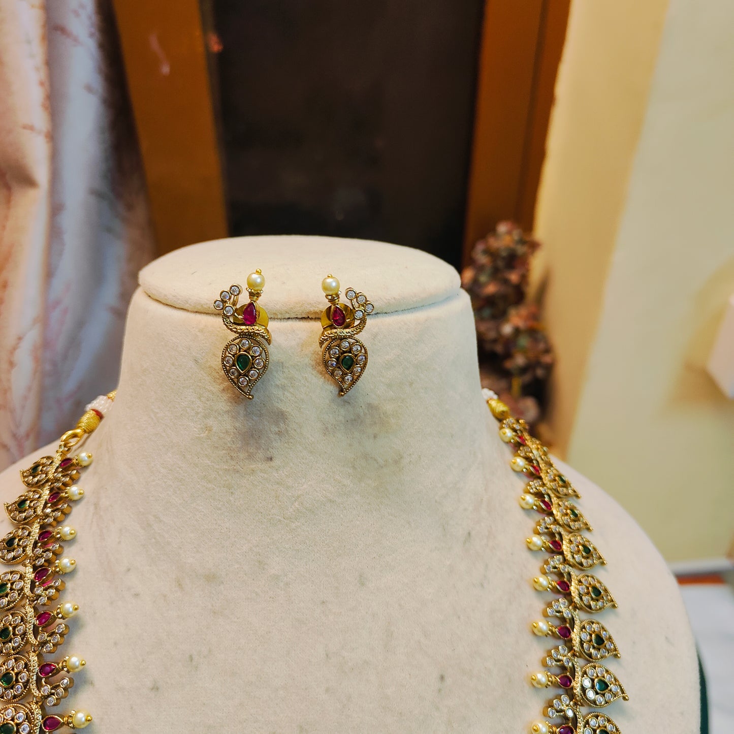 Antique mango haram cz haram gold replica design