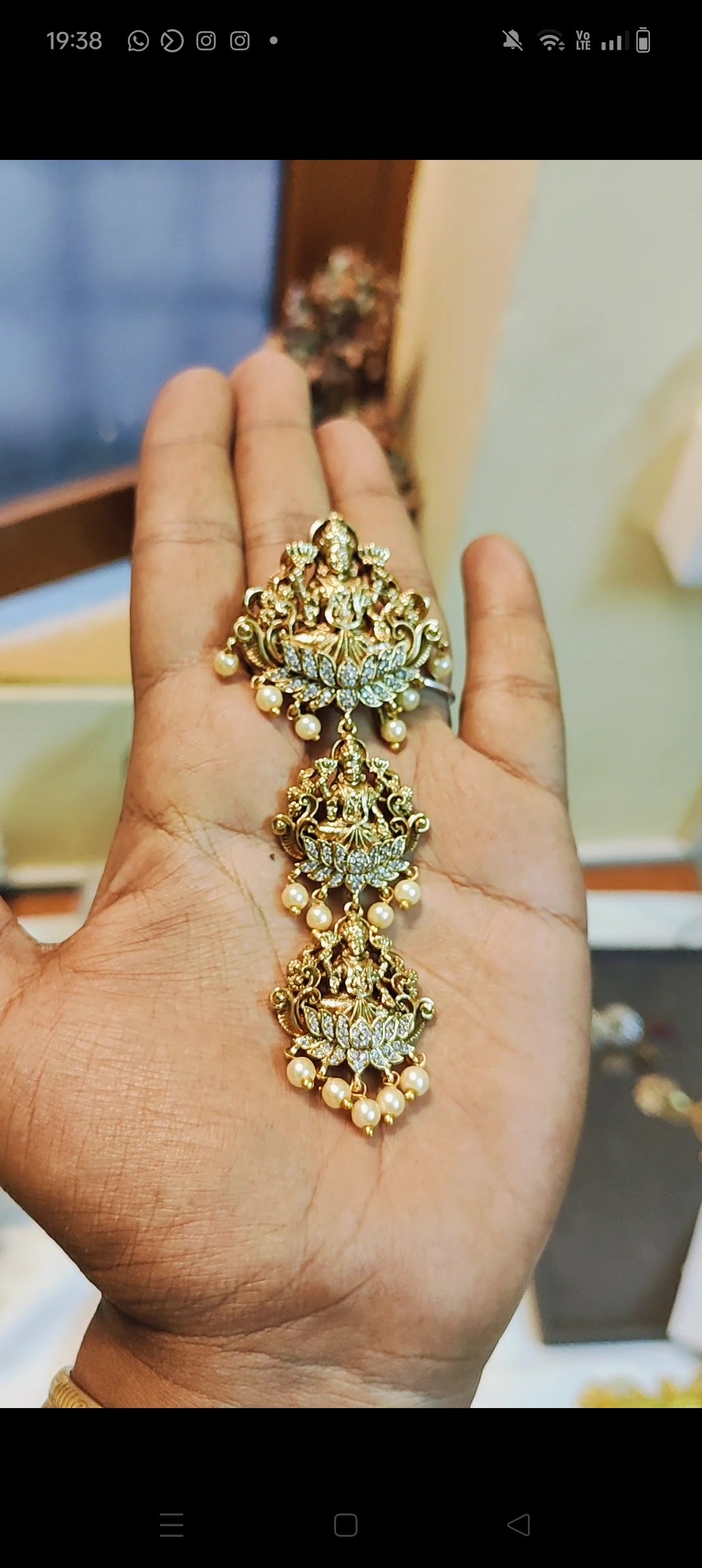 Gold antique finish lakshmi hair accessories
