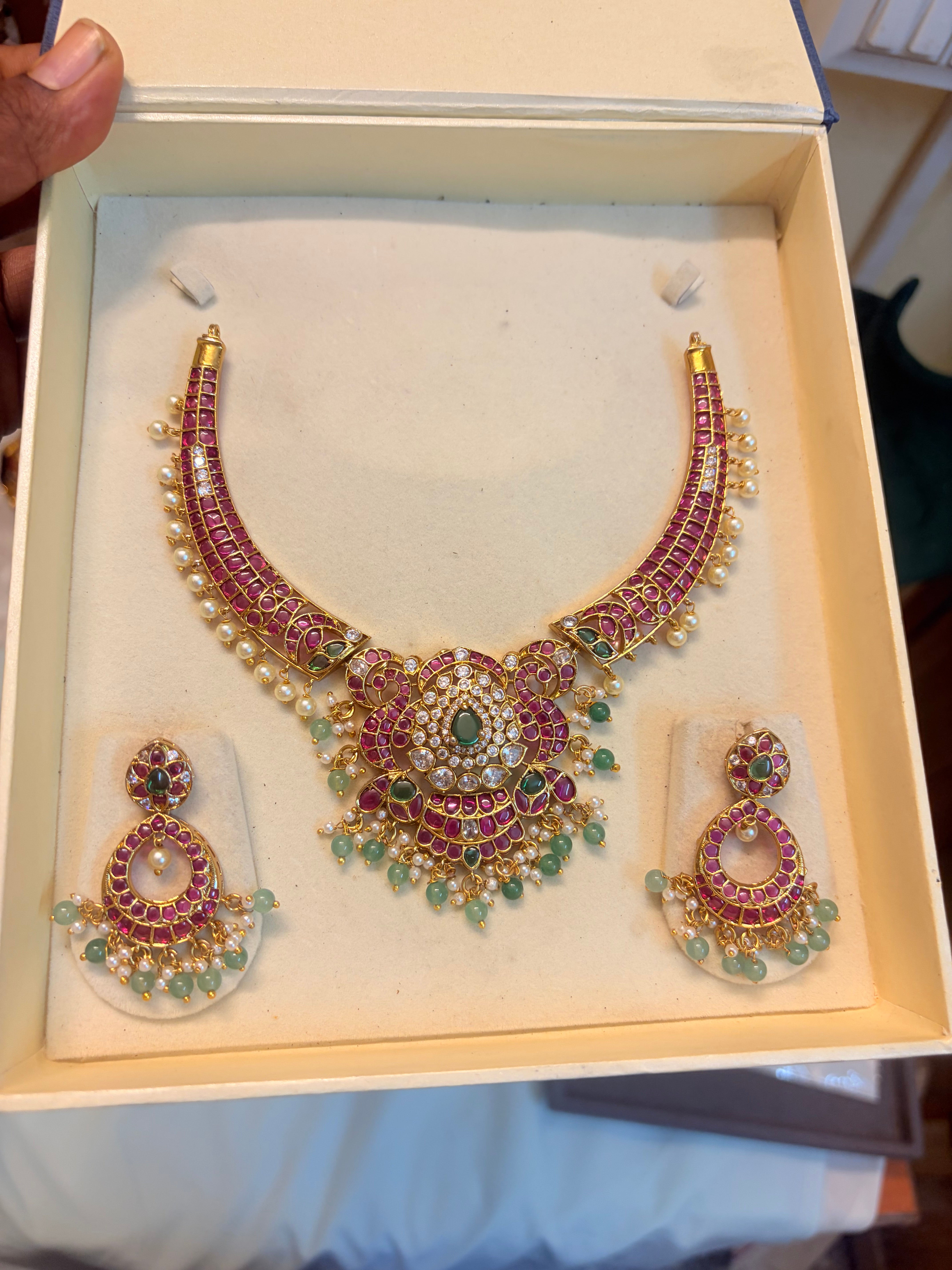 Heritage Kemp stones jadau necklace set